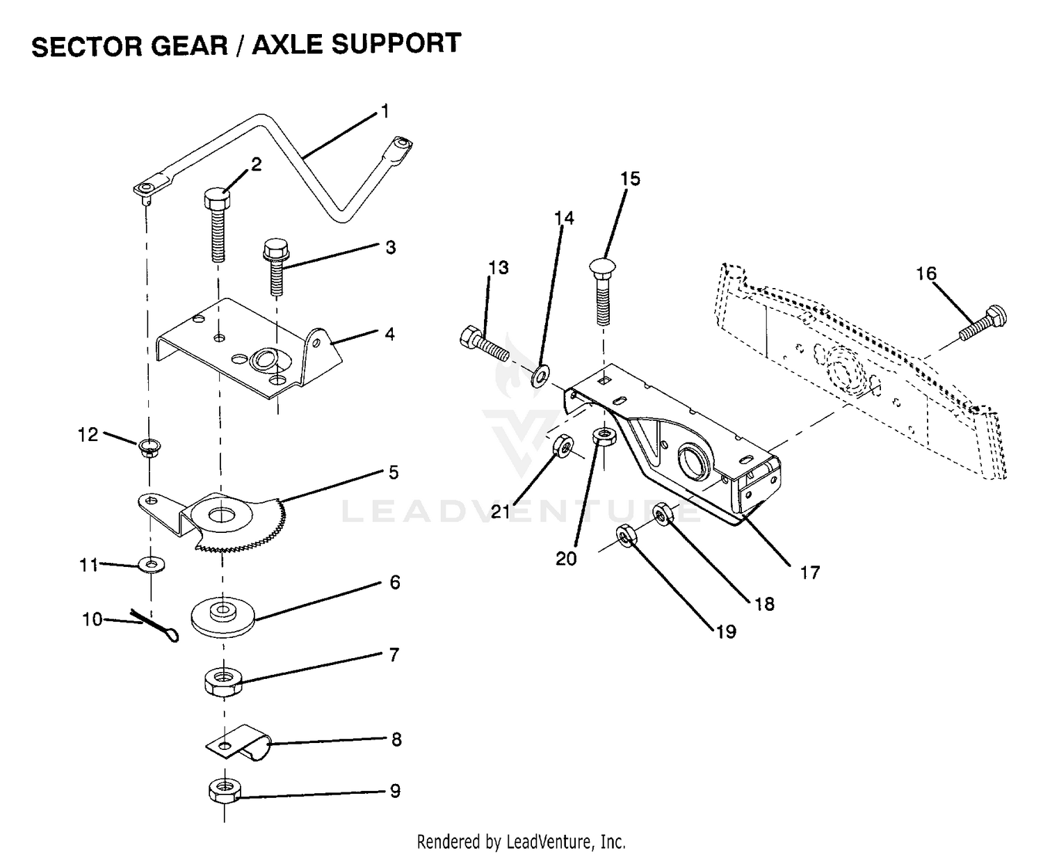 SECTOR GEAR/AXLE SUPPORT