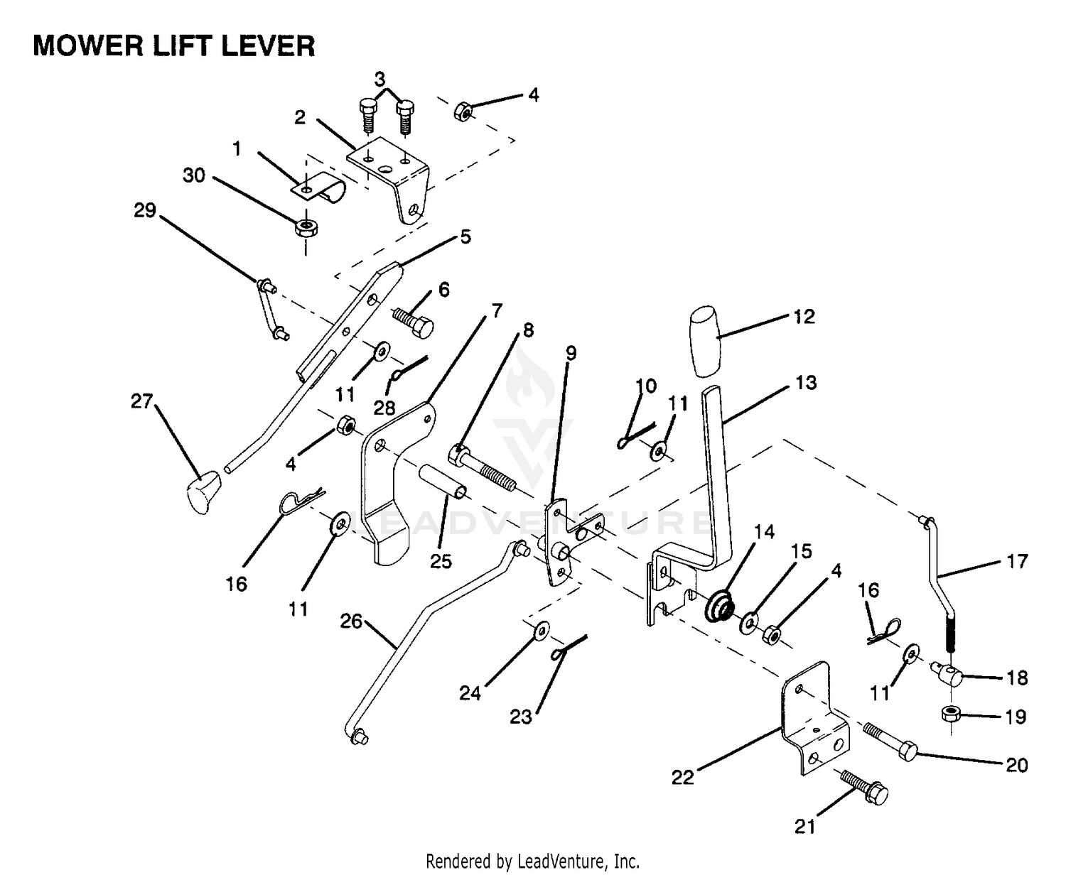 MOWER LIFT LEVER