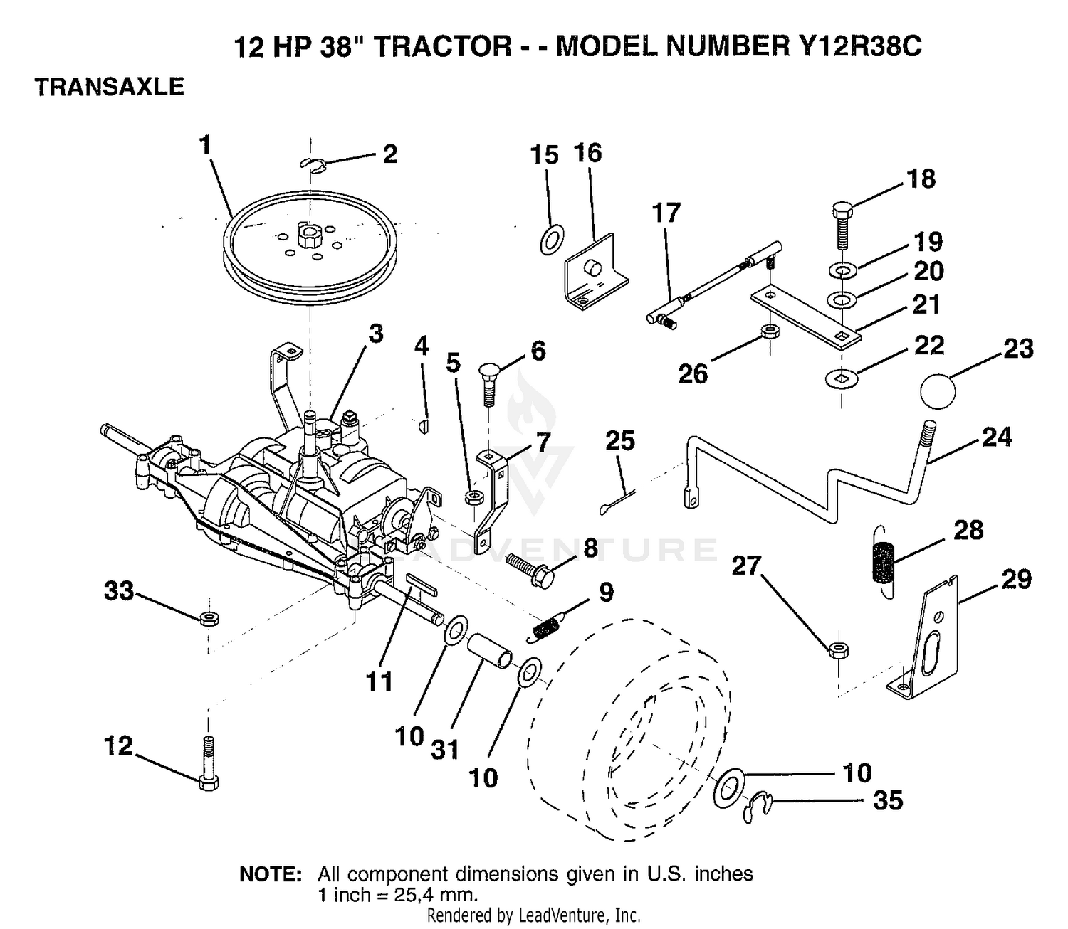 12HP 38" TRACTOR TRANSAXLE