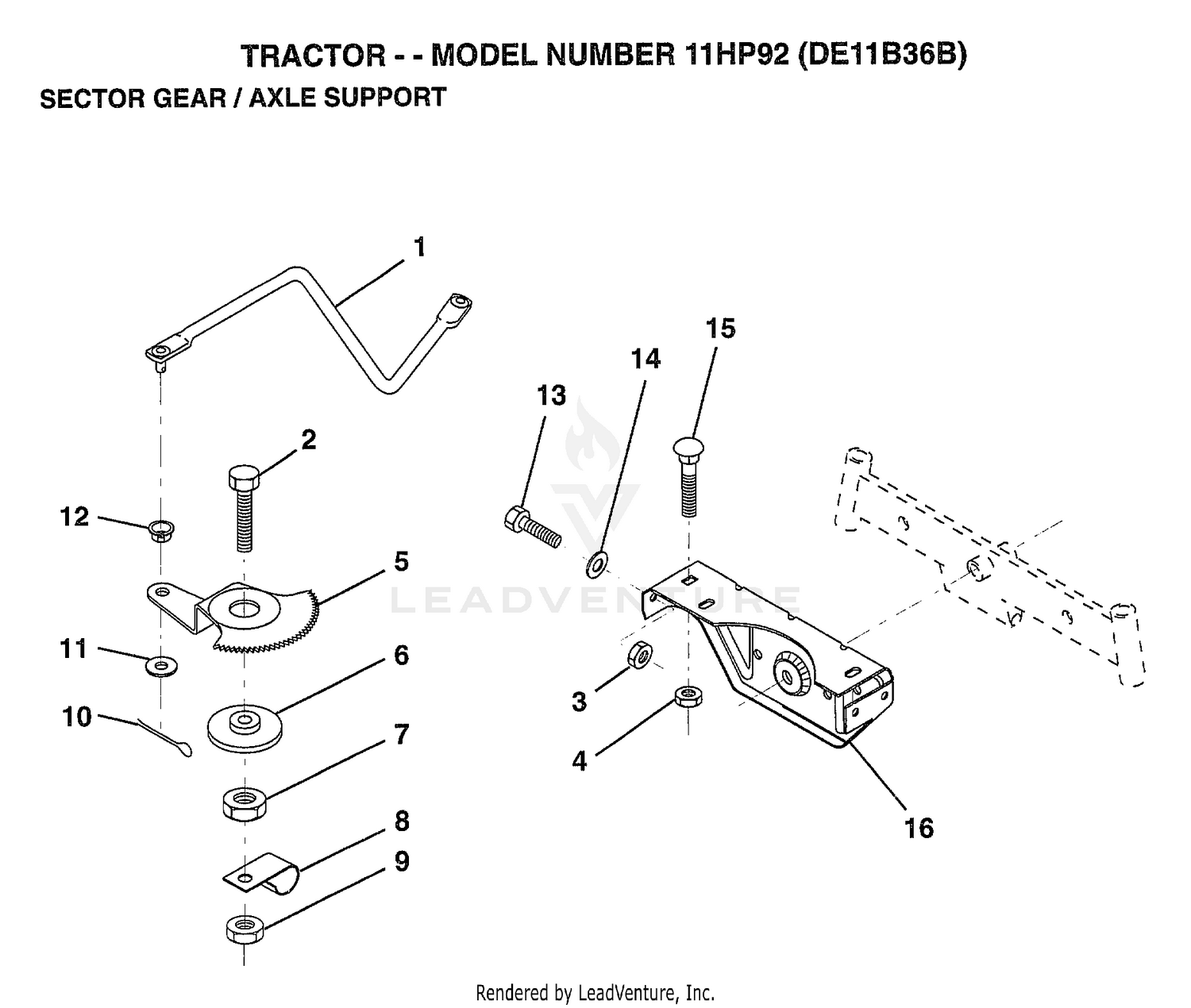 SECTOR GEAR/AXLE SUPPORT