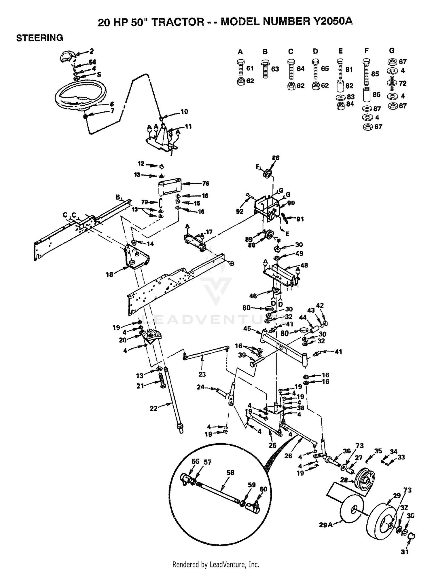 20HP 50" TRACTOR-STEERING
