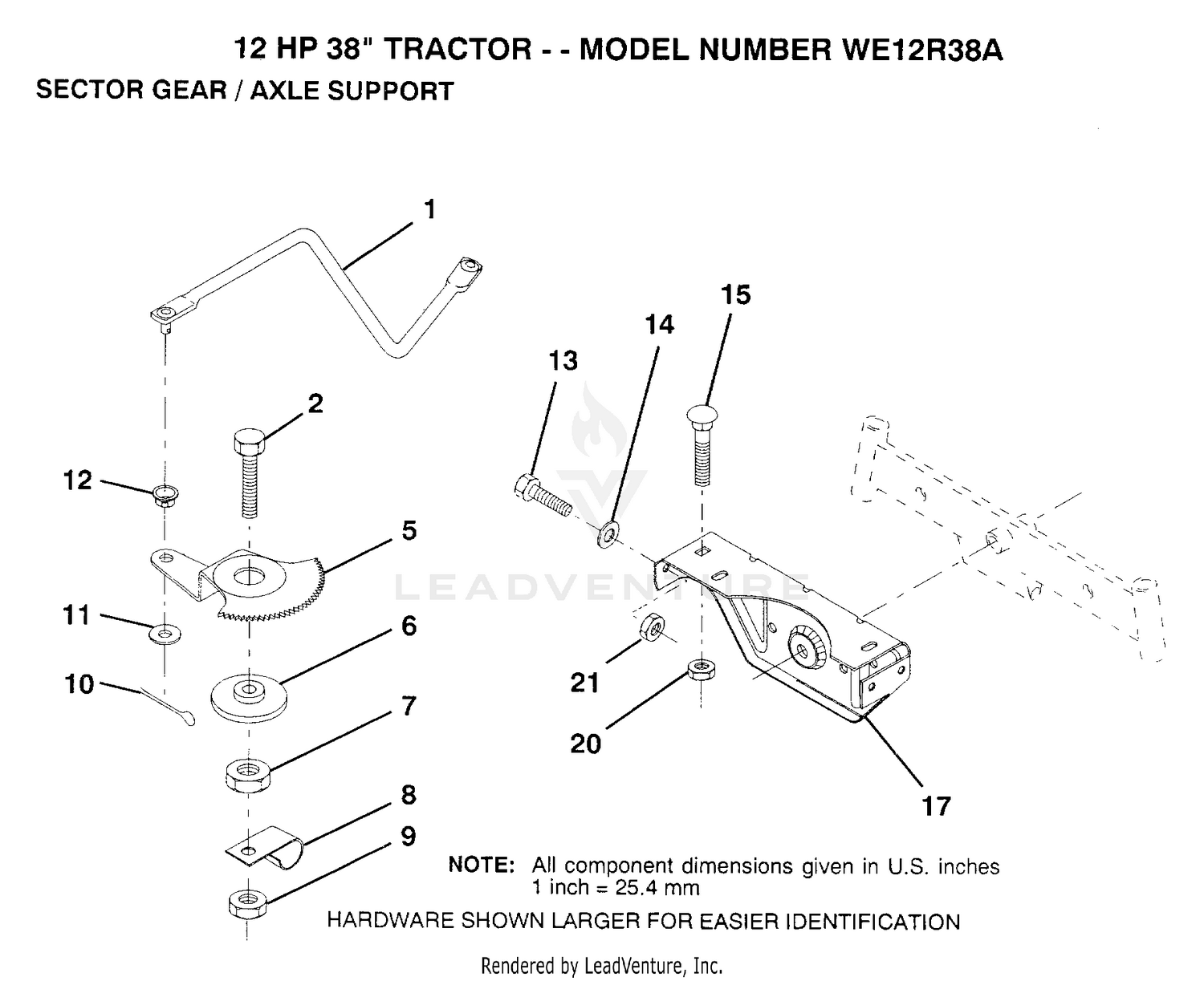 SECTOR GEAR/AXLE SUPPORT