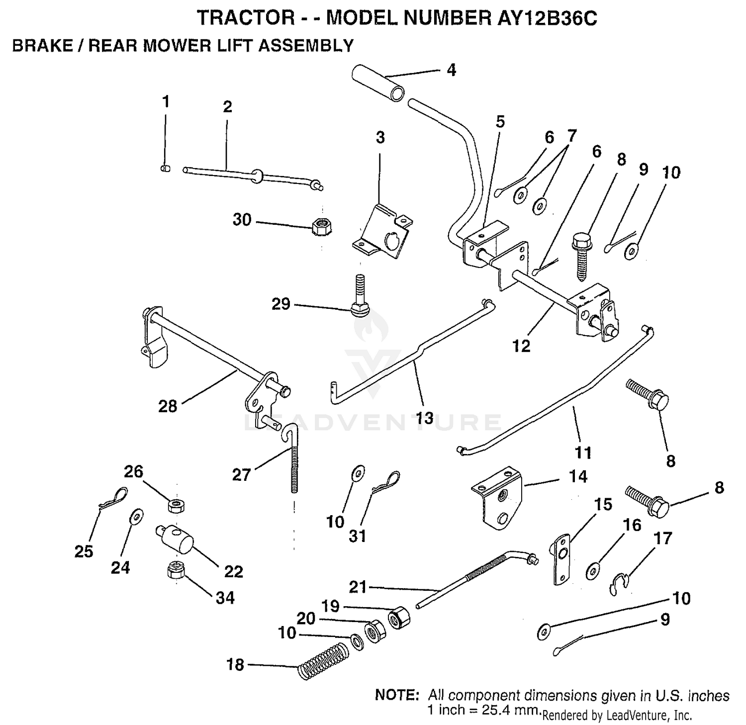 BRAKE/REAR MOWER LIFT