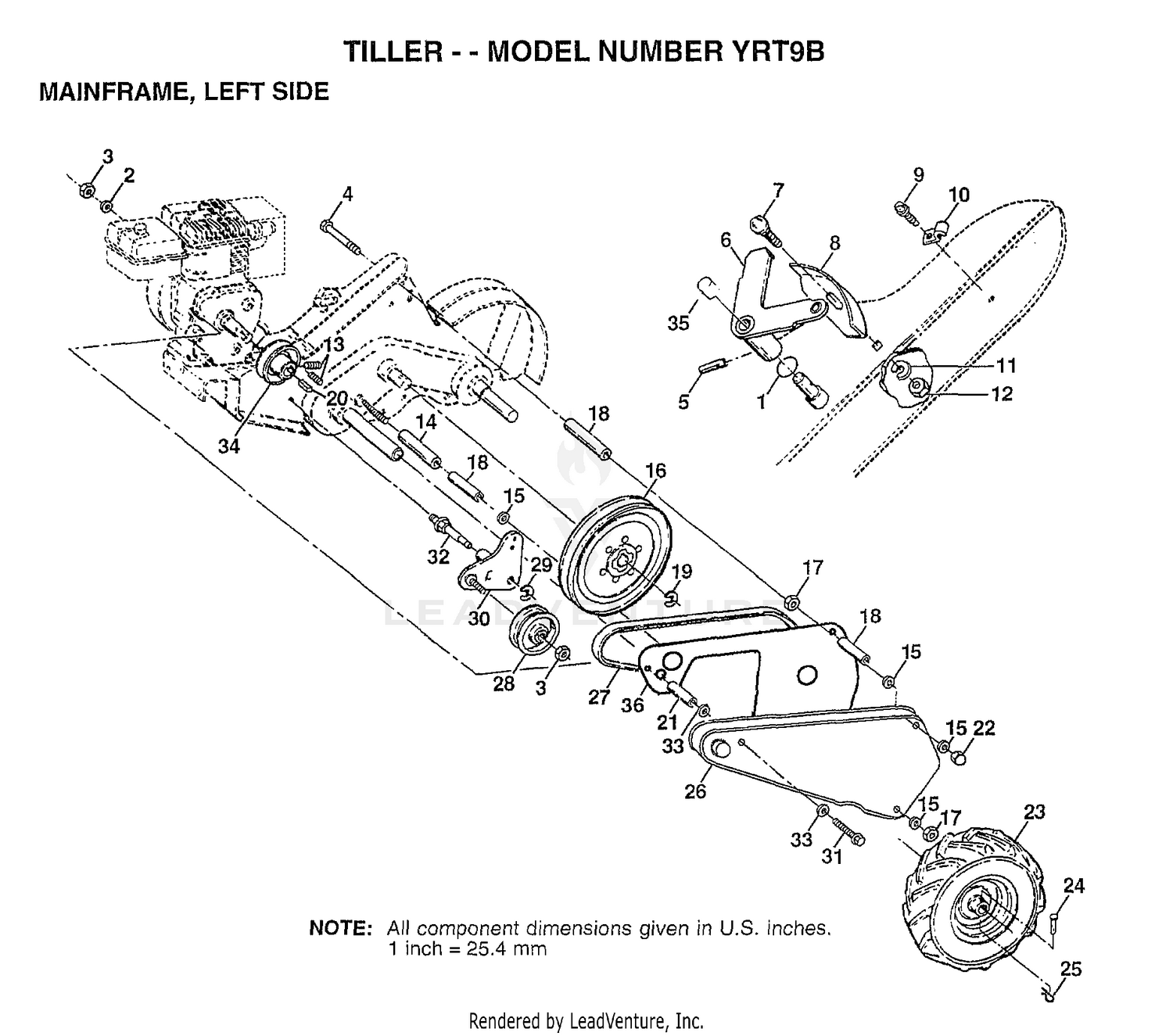 TILLER MAINFRAME LEFT SIDE