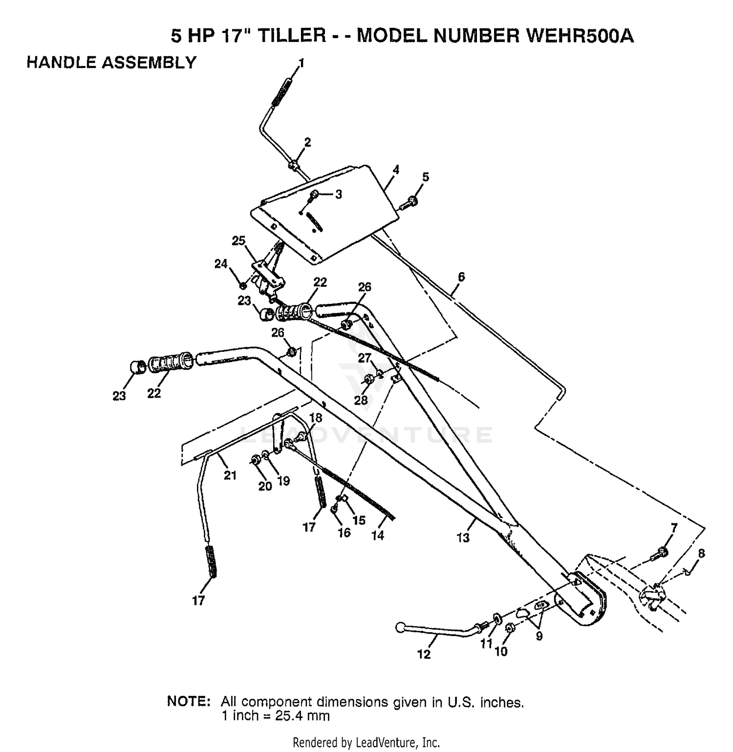 HANDLE ASSEMBLY/5 HP 17"