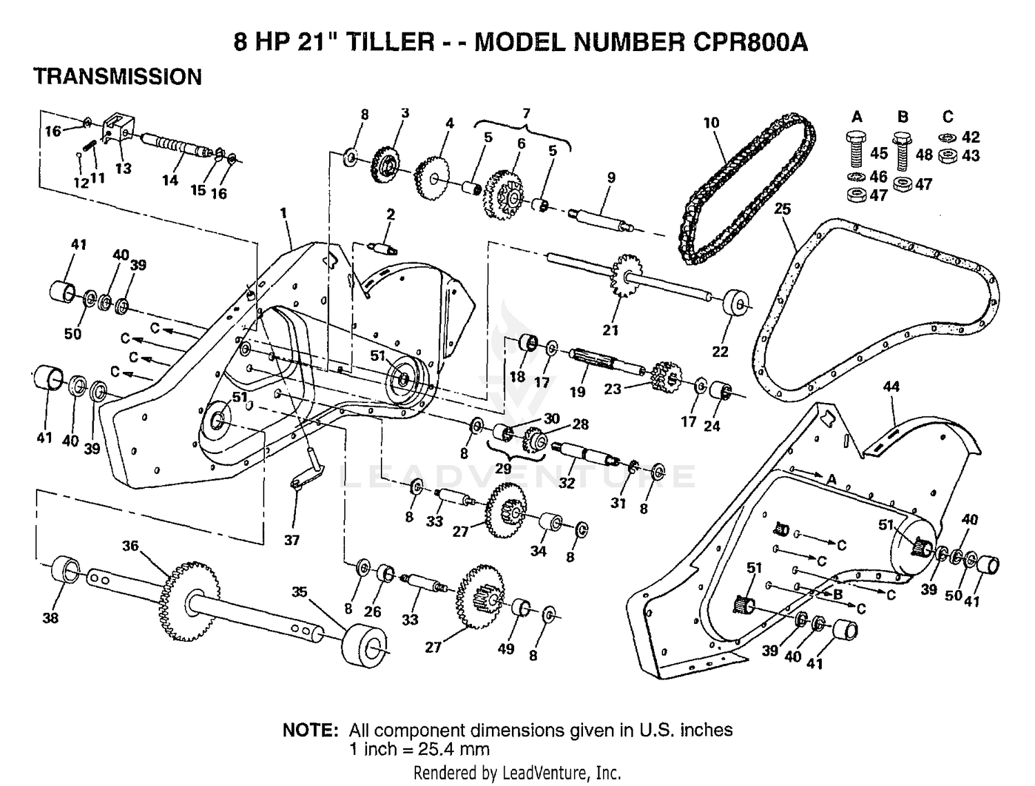 8HP 21" TILLER-TRANSMISSION