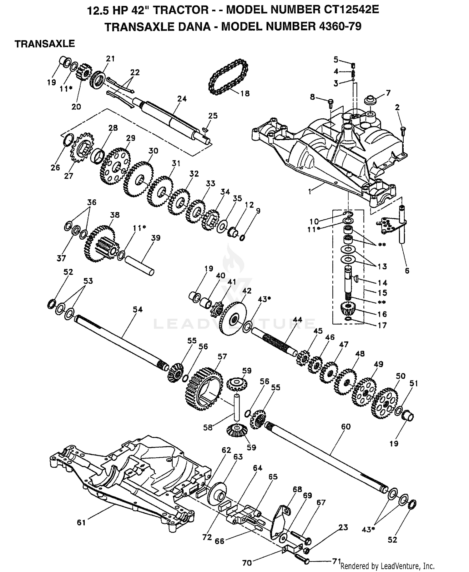 TRANSAXLE/12.5 HP 42"