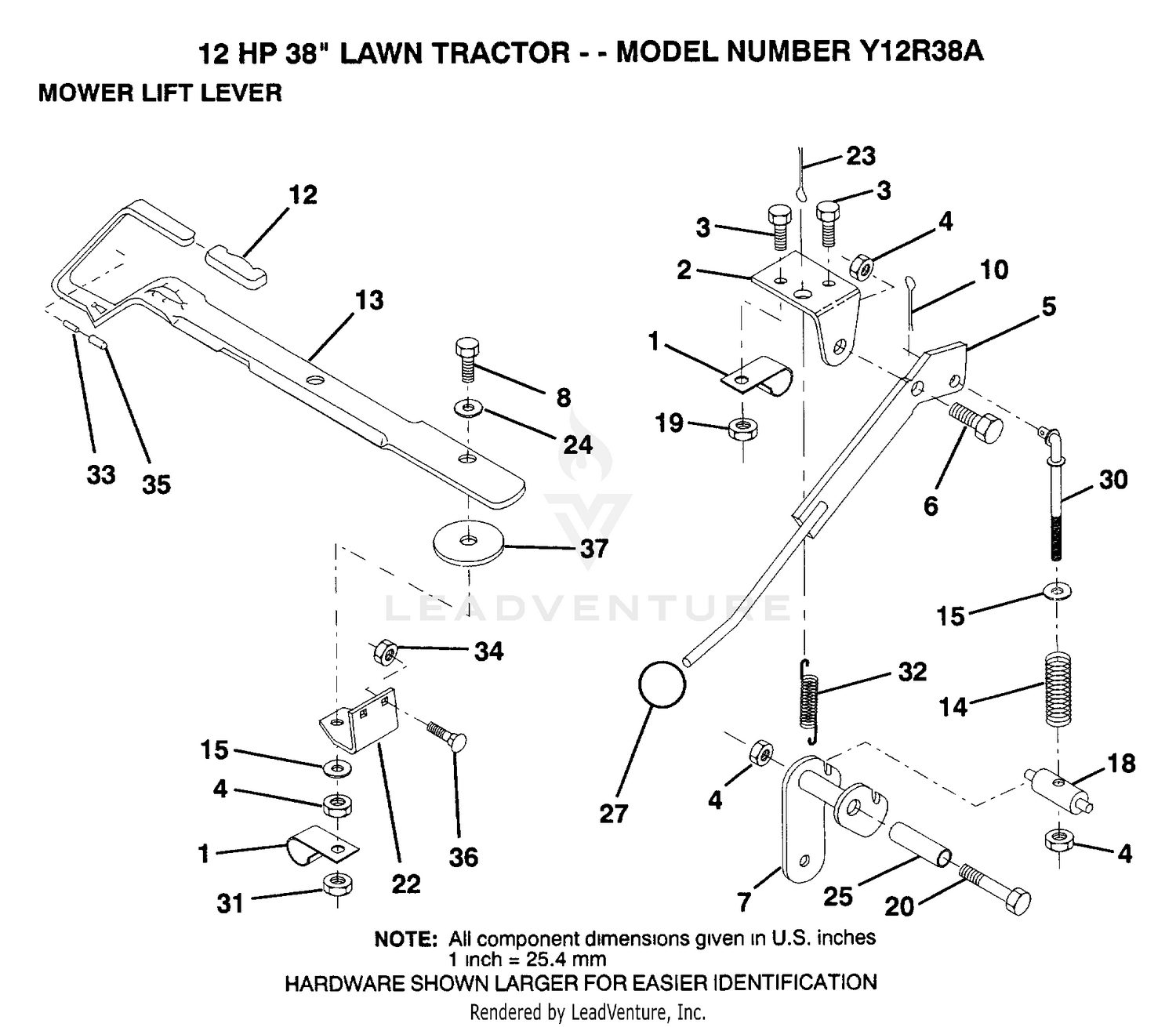 MOWER LIFT LEVER