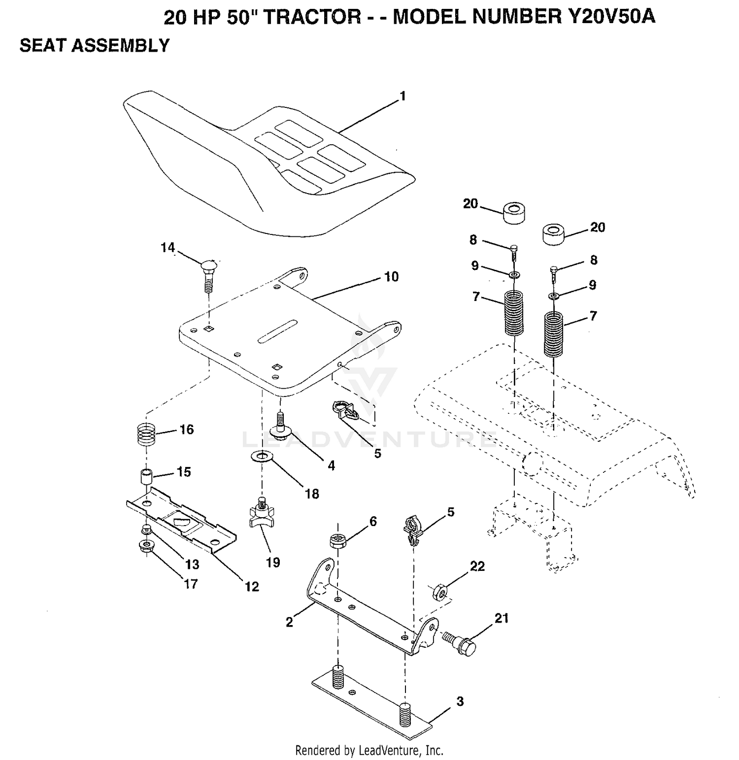 20 HP 50" SEAT ASSEMBLY