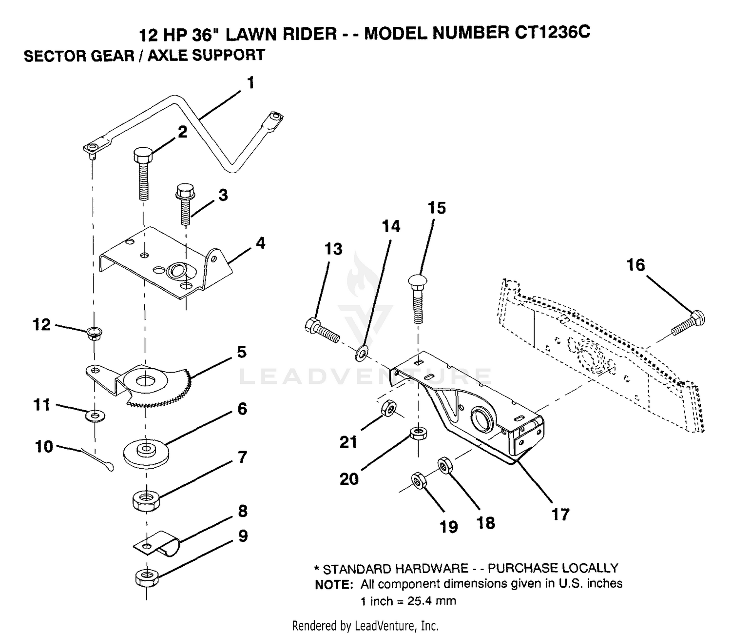 SECTOR GEAR/AXLE SUPPORT