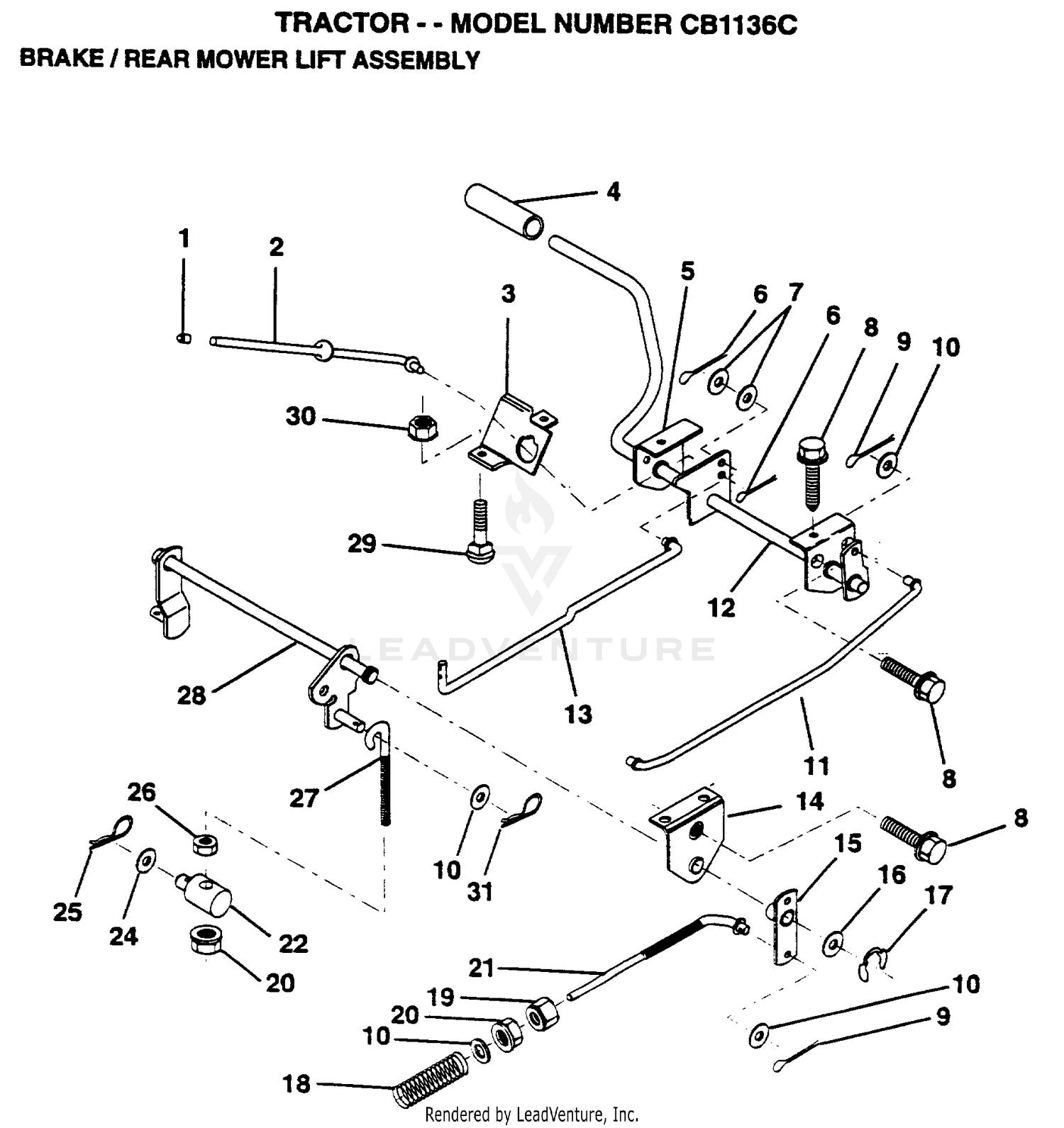 BRAKE/REAR MOWER LIFT