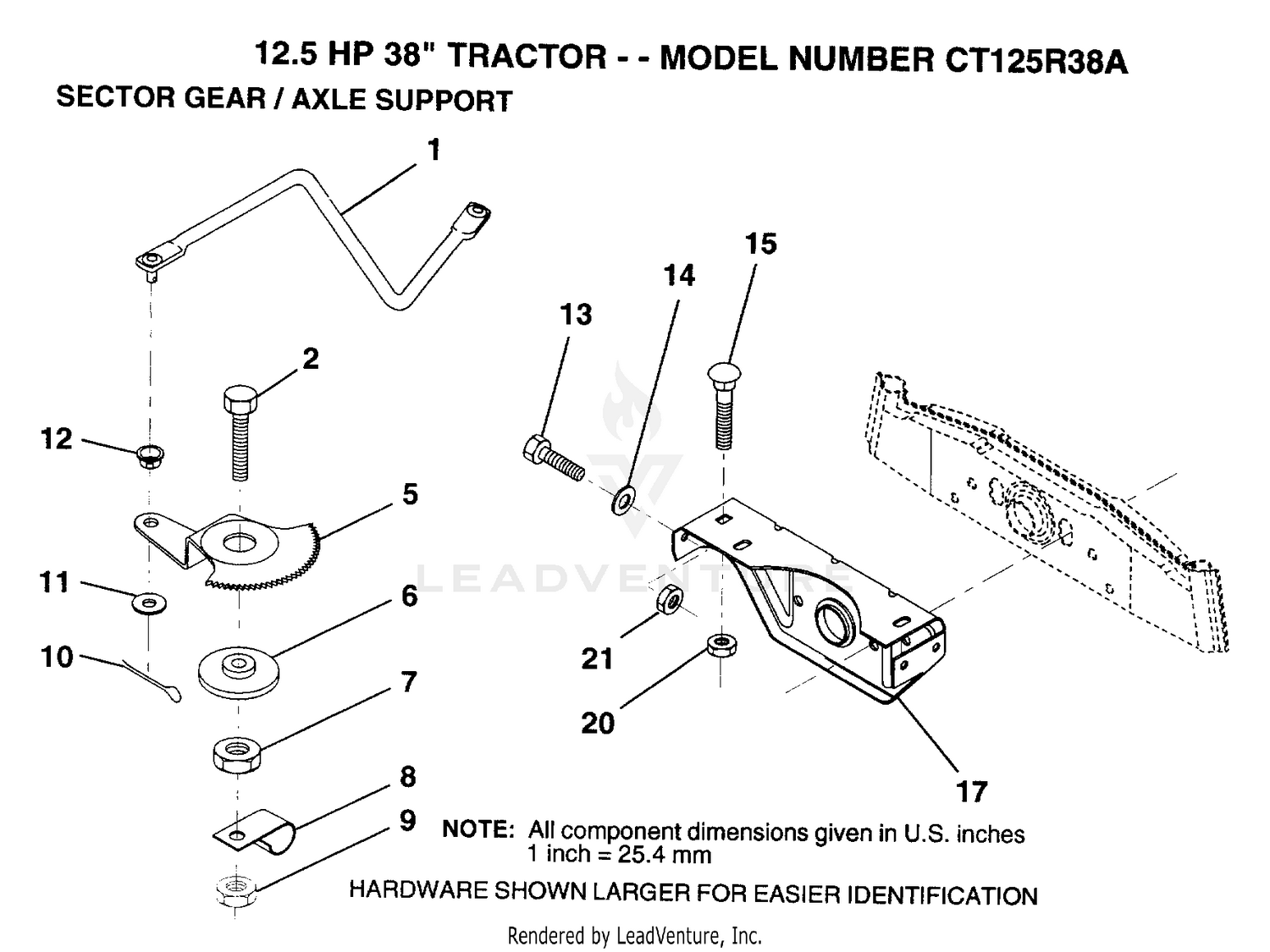 SECTOR GEAR/AXLE SUPPORT
