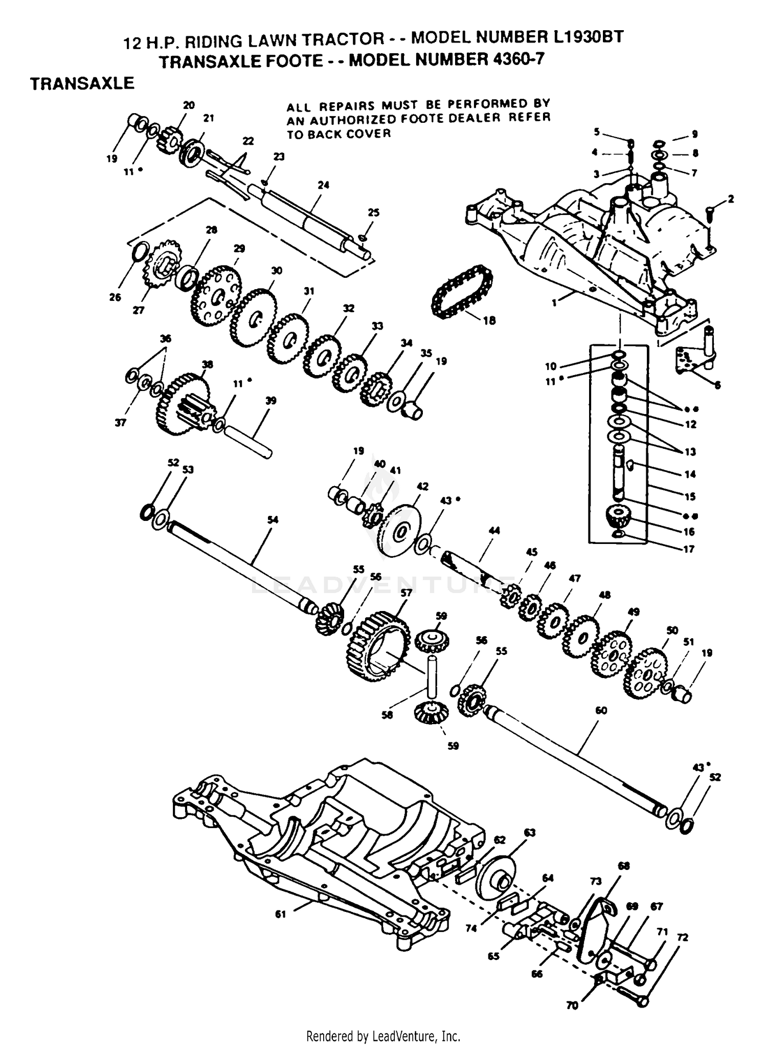 TRANSAXLE P/N BREAKOUT