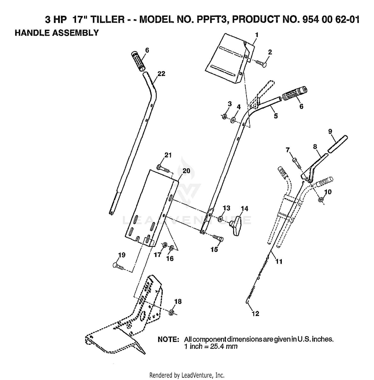 3HP 17" TILLER-HANDLE