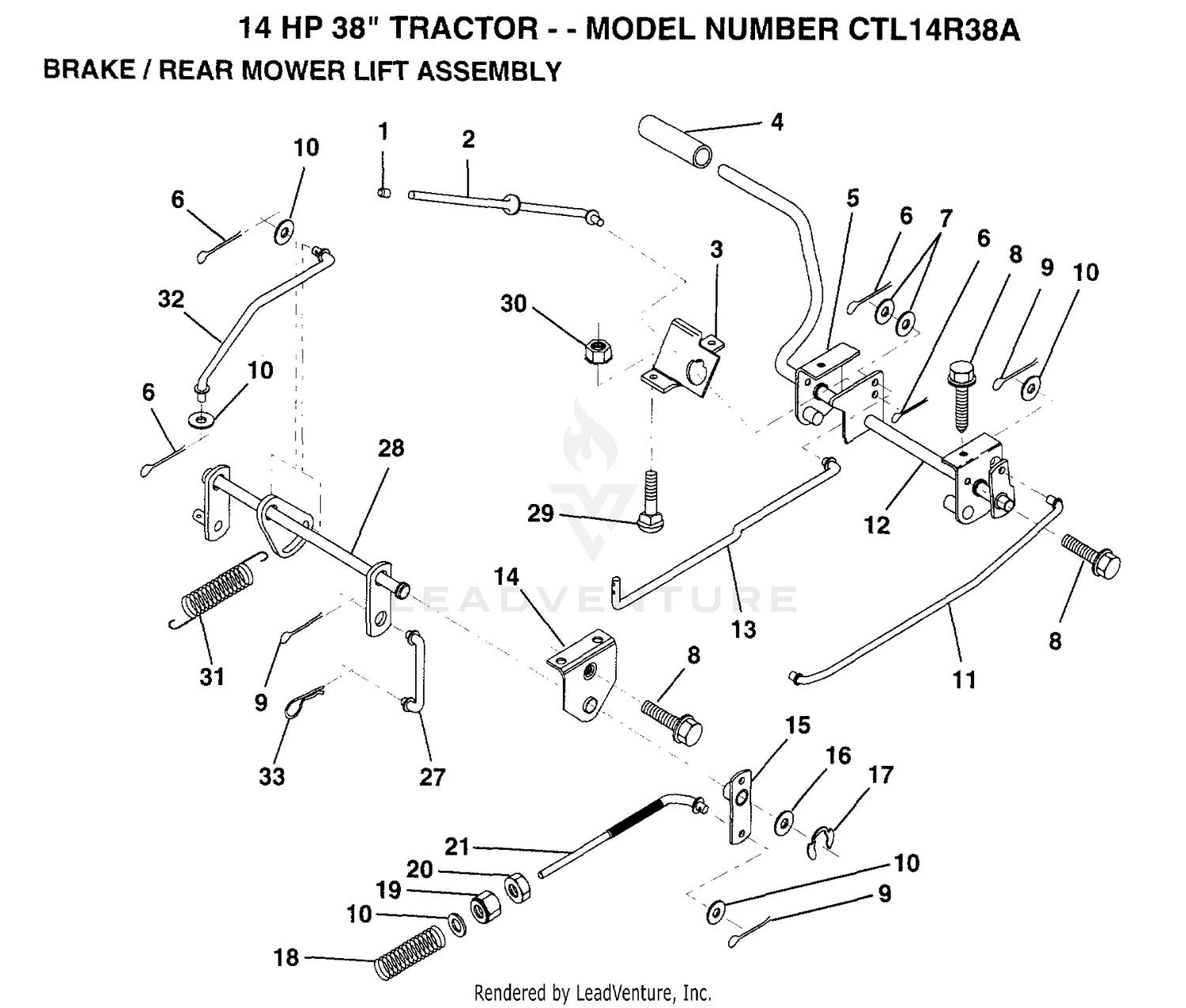 BRAKE/REAR MOWER LIFT