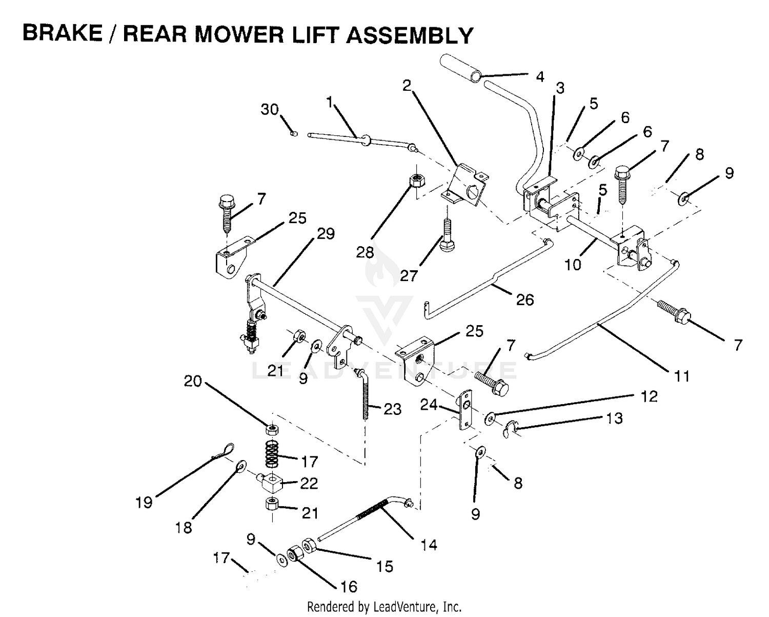 BRAKE/REAR MOWER LIFT