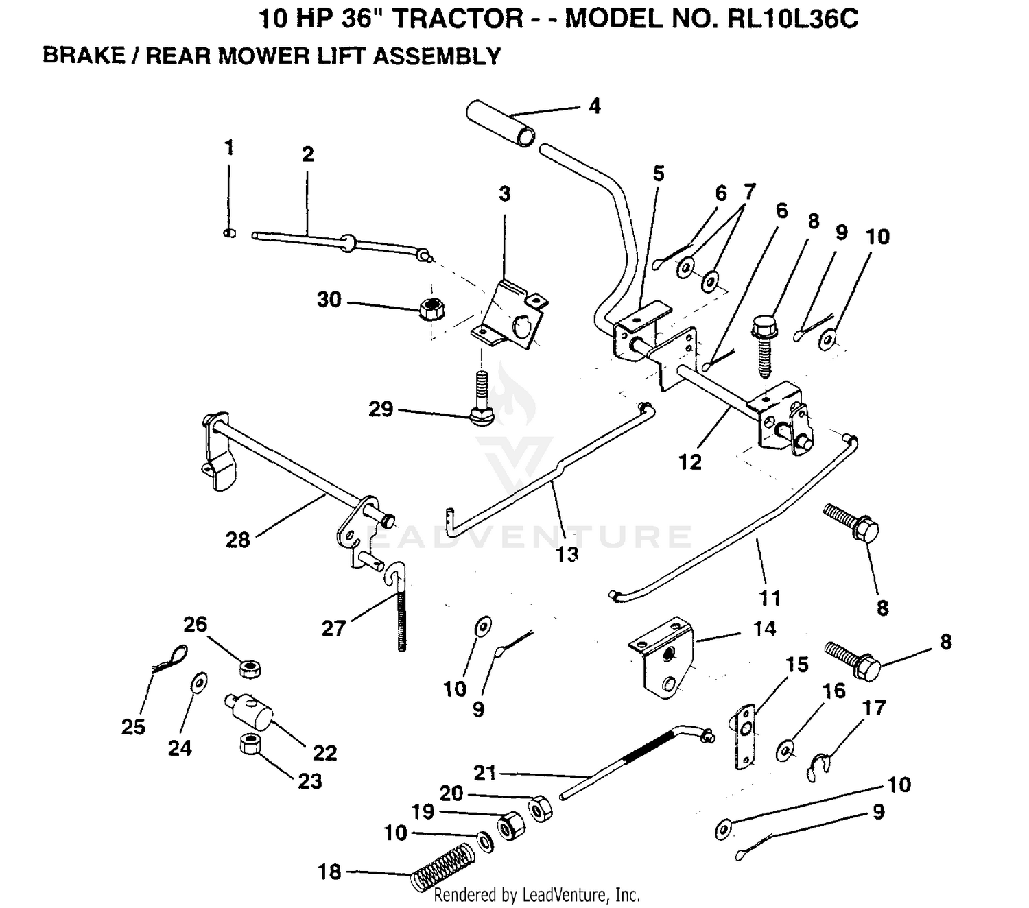 BRAKE/REAR MOWER LIFT