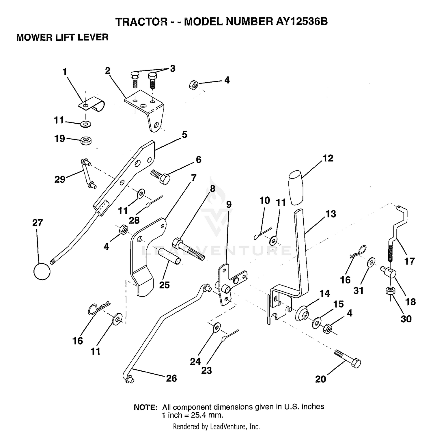 MOWER LIFT LEVER