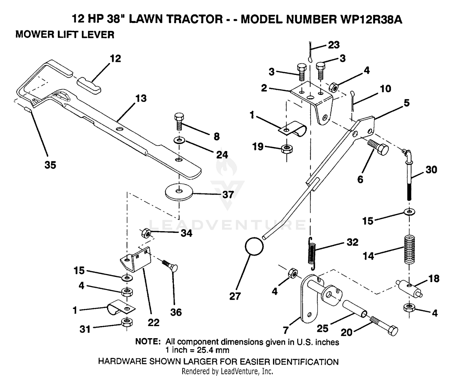 MOWER LIFT LEVER