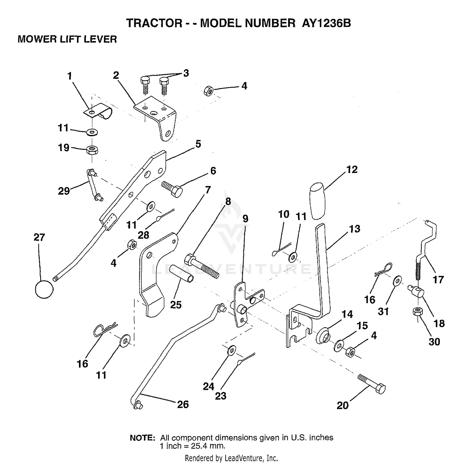 MOWER LIFT LEVER