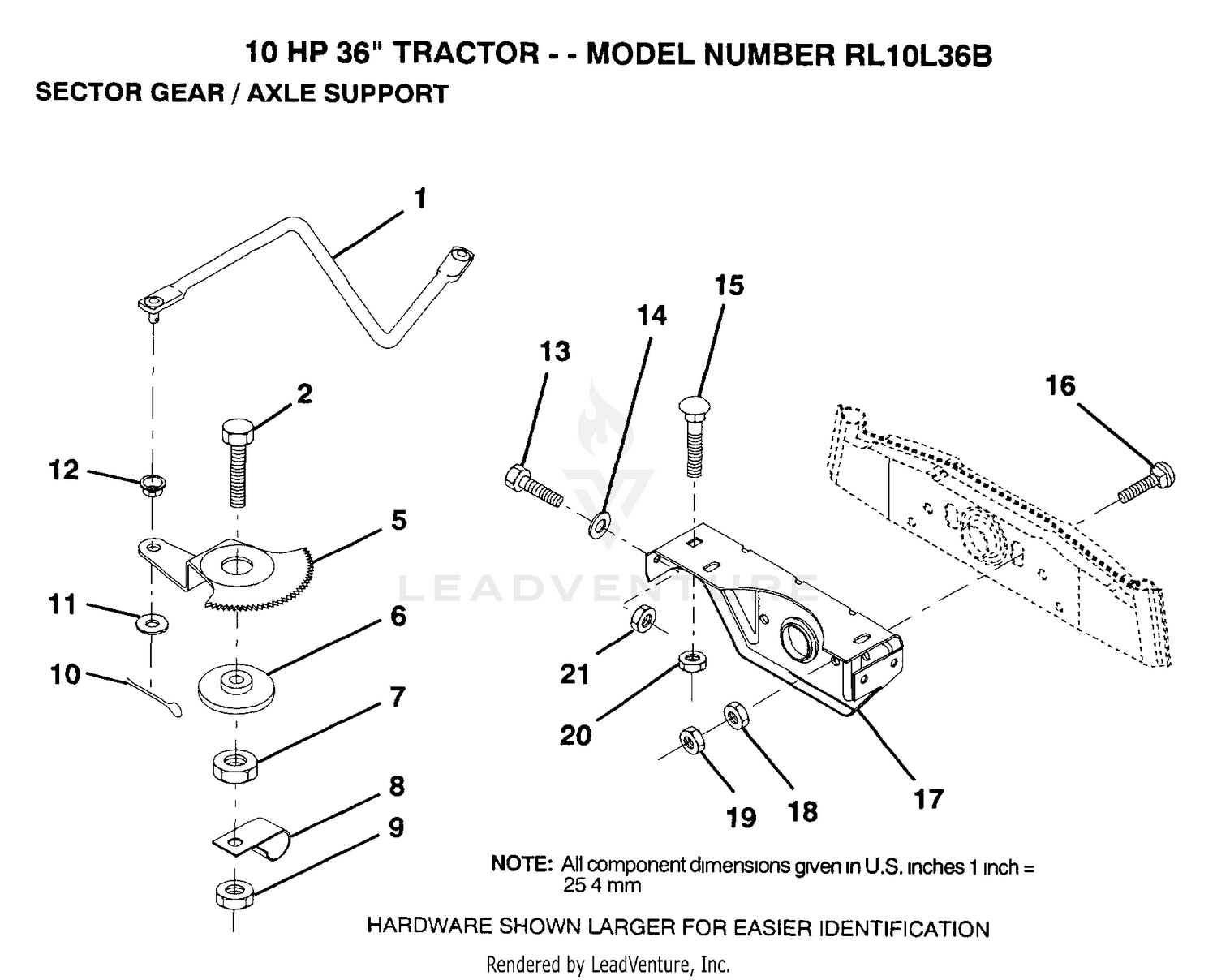 SECTOR GEAR/AXLE SUPPORT