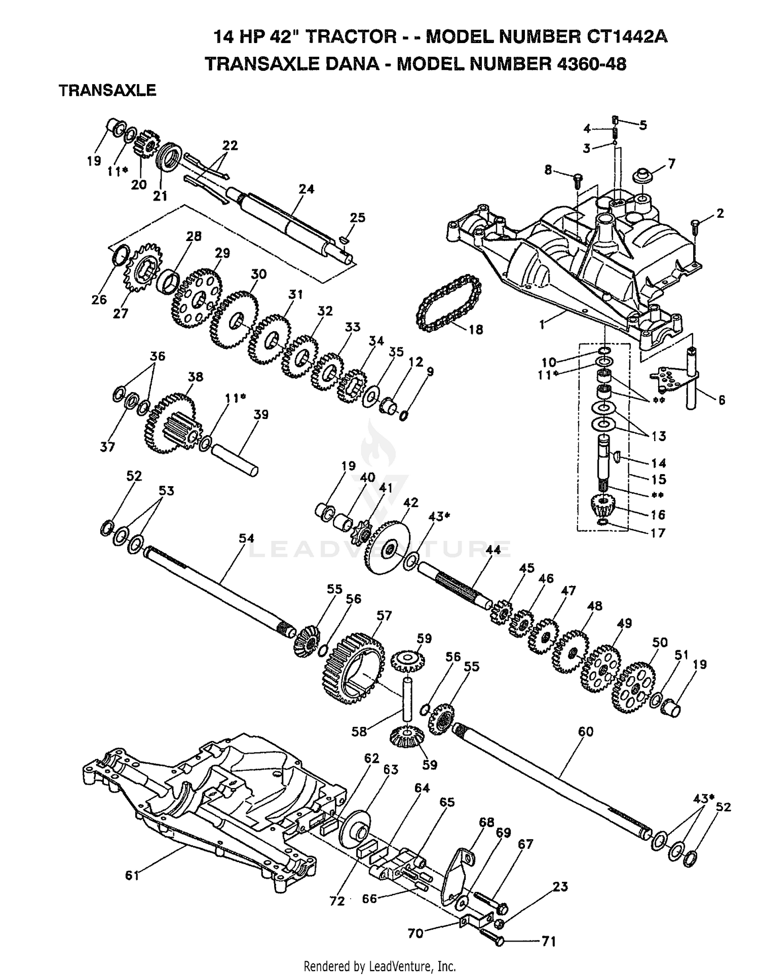 14HP 42" TRACTOR-TRANSAXLE