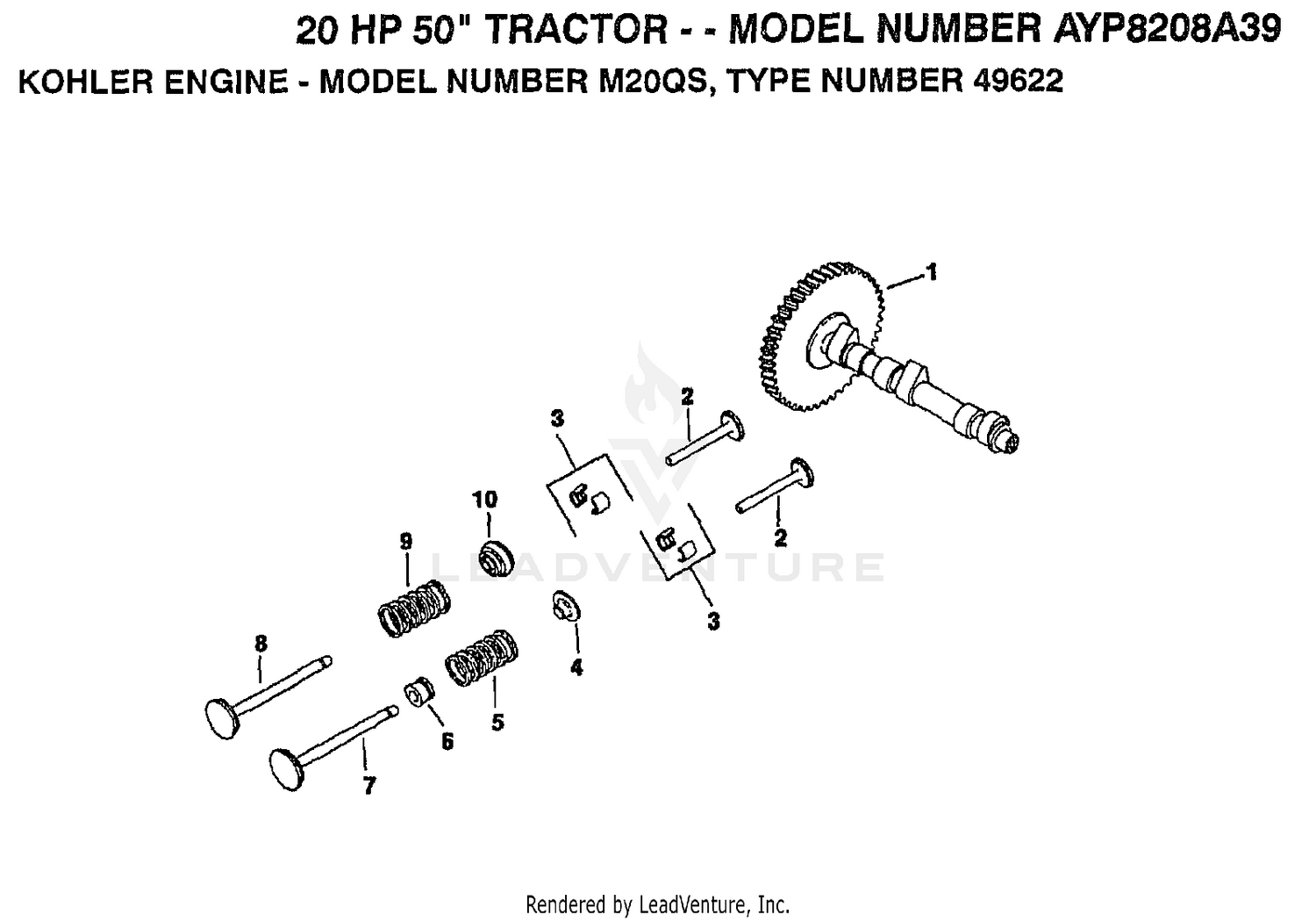 KOHLER ENGINE CAMSHAFT AND VALVES