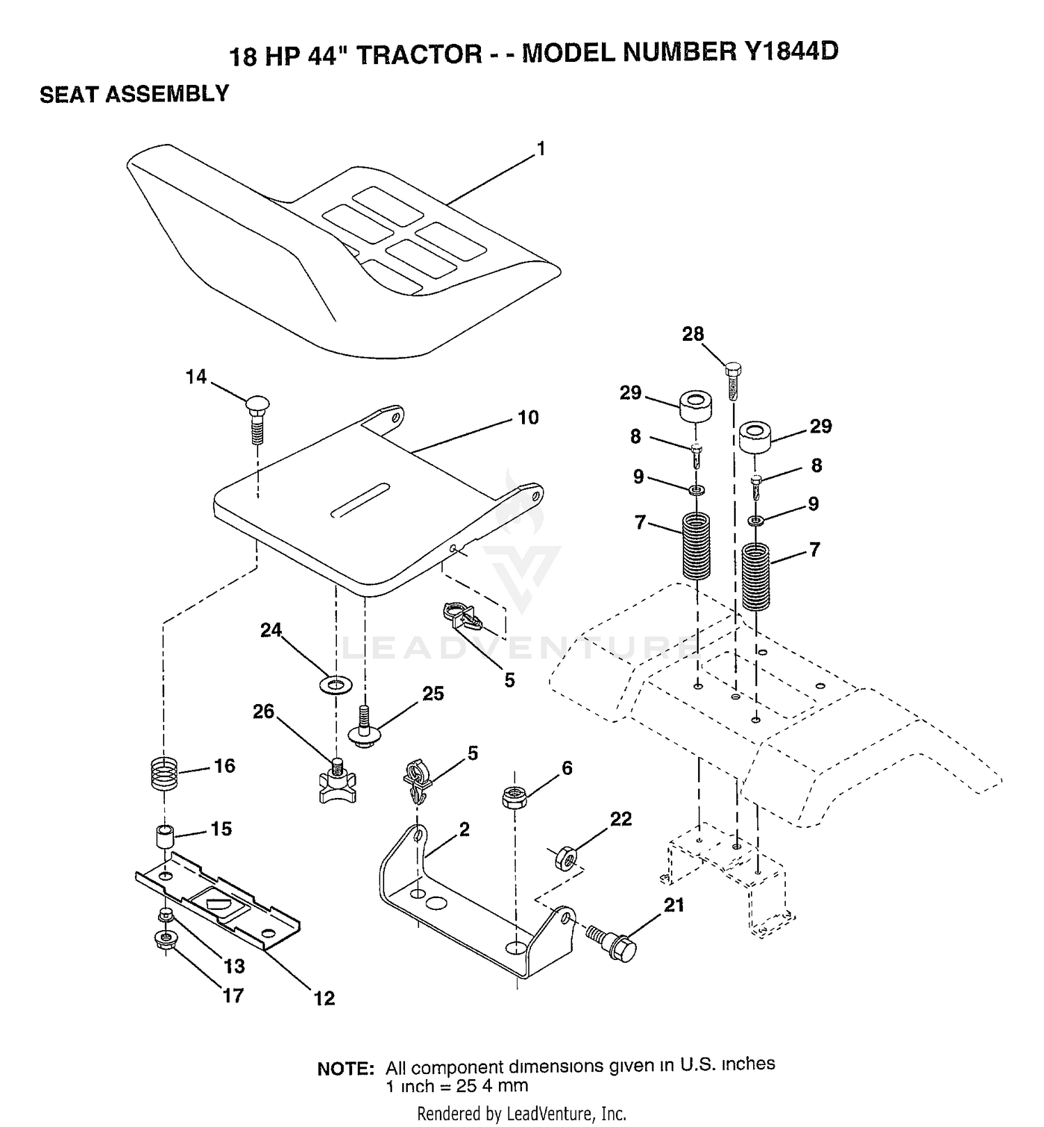 18HP 44" TRACTOR-SEAT