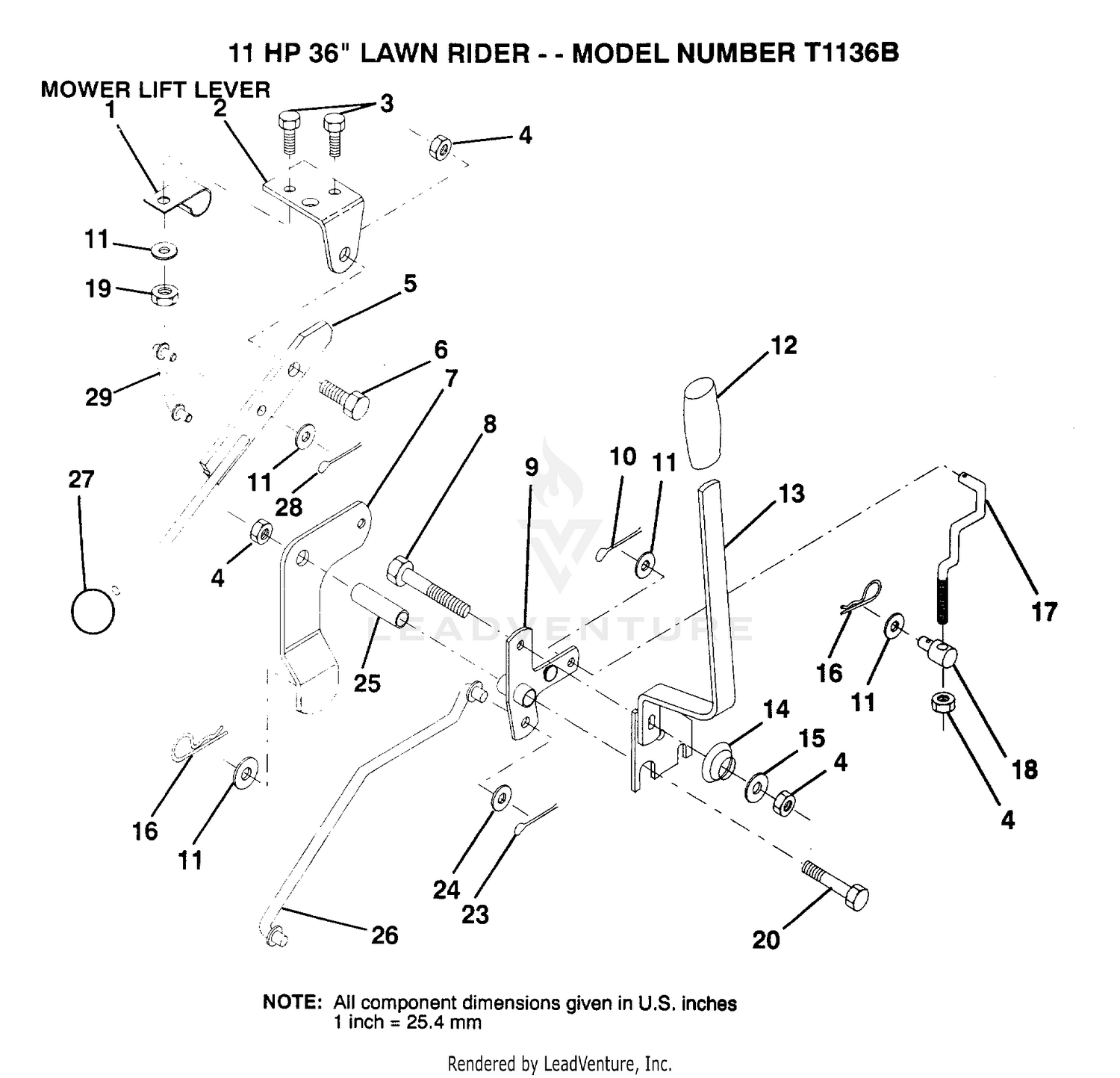MOWER LIFT LEVER