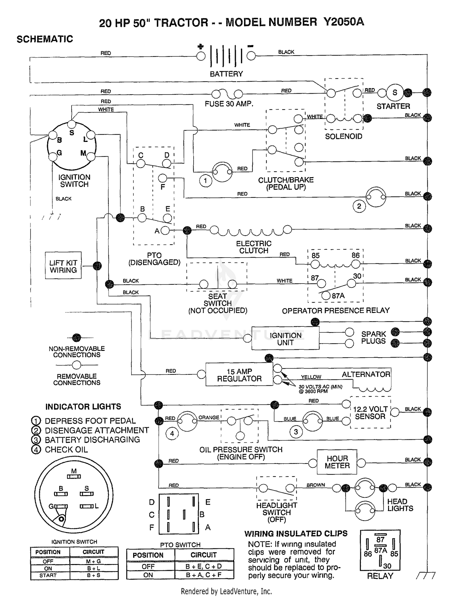 20HP 50" TRACTOR-SCHEMATIC