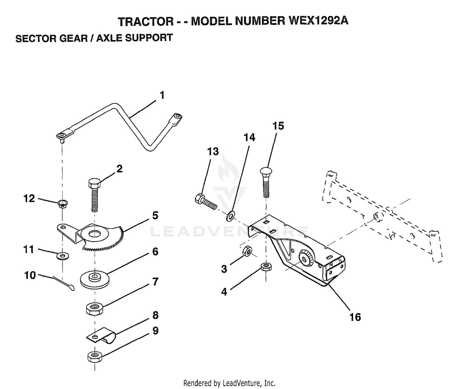 SECTOR GEAR/AXLE SUPPORT