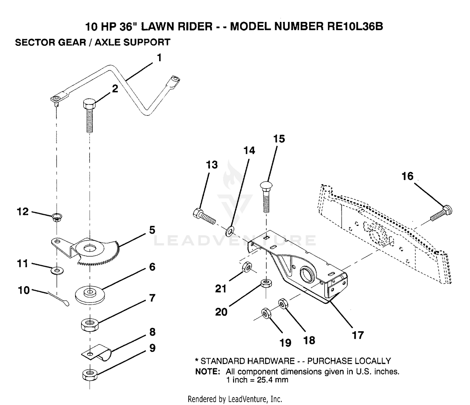 SECTOR GEAR/AXLE SUPPORT