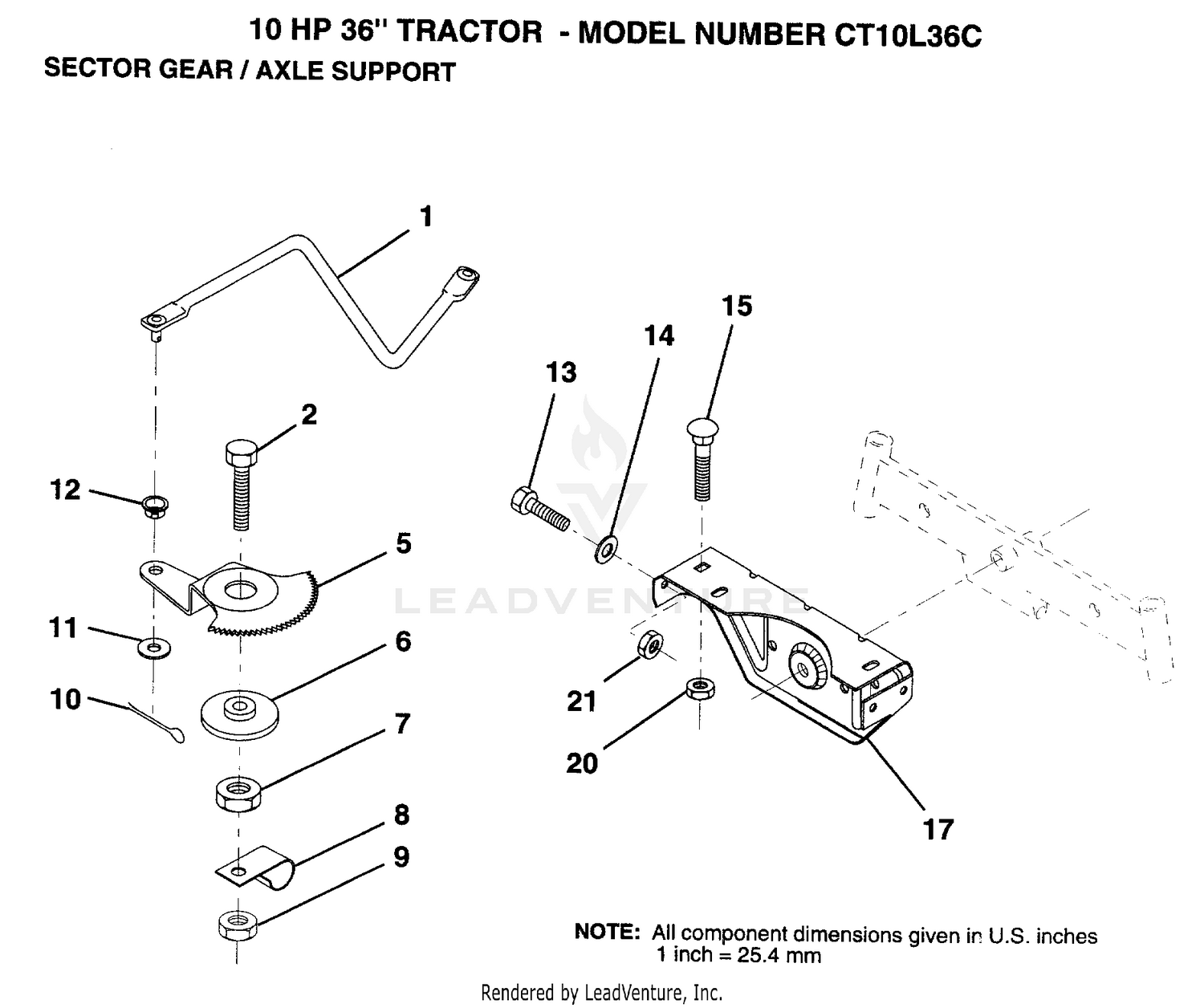 SECTOR GEAR/AXLE SUPPORT