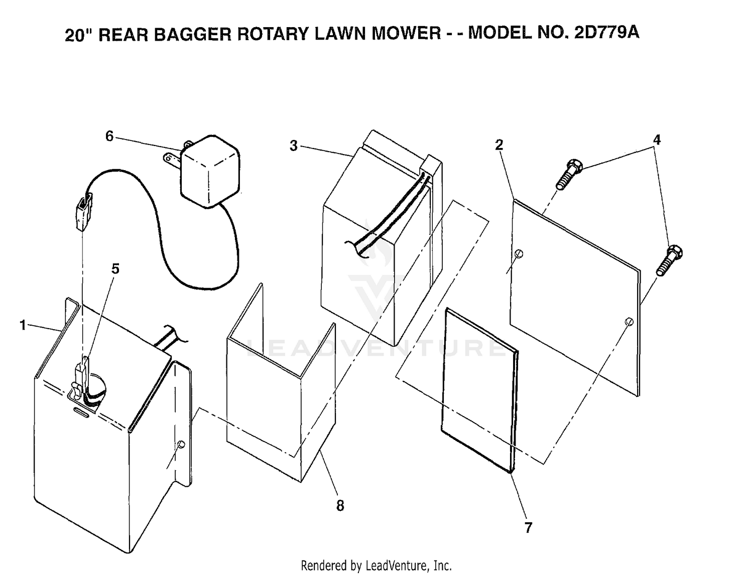 20" REAR BAGGER ROTARY LAWN MOWER