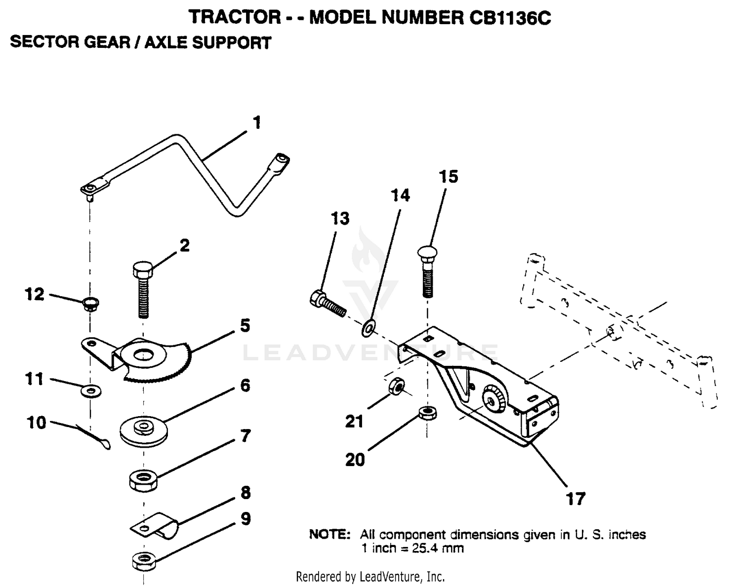 SECTOR GEAR/AXLE SUPPORT