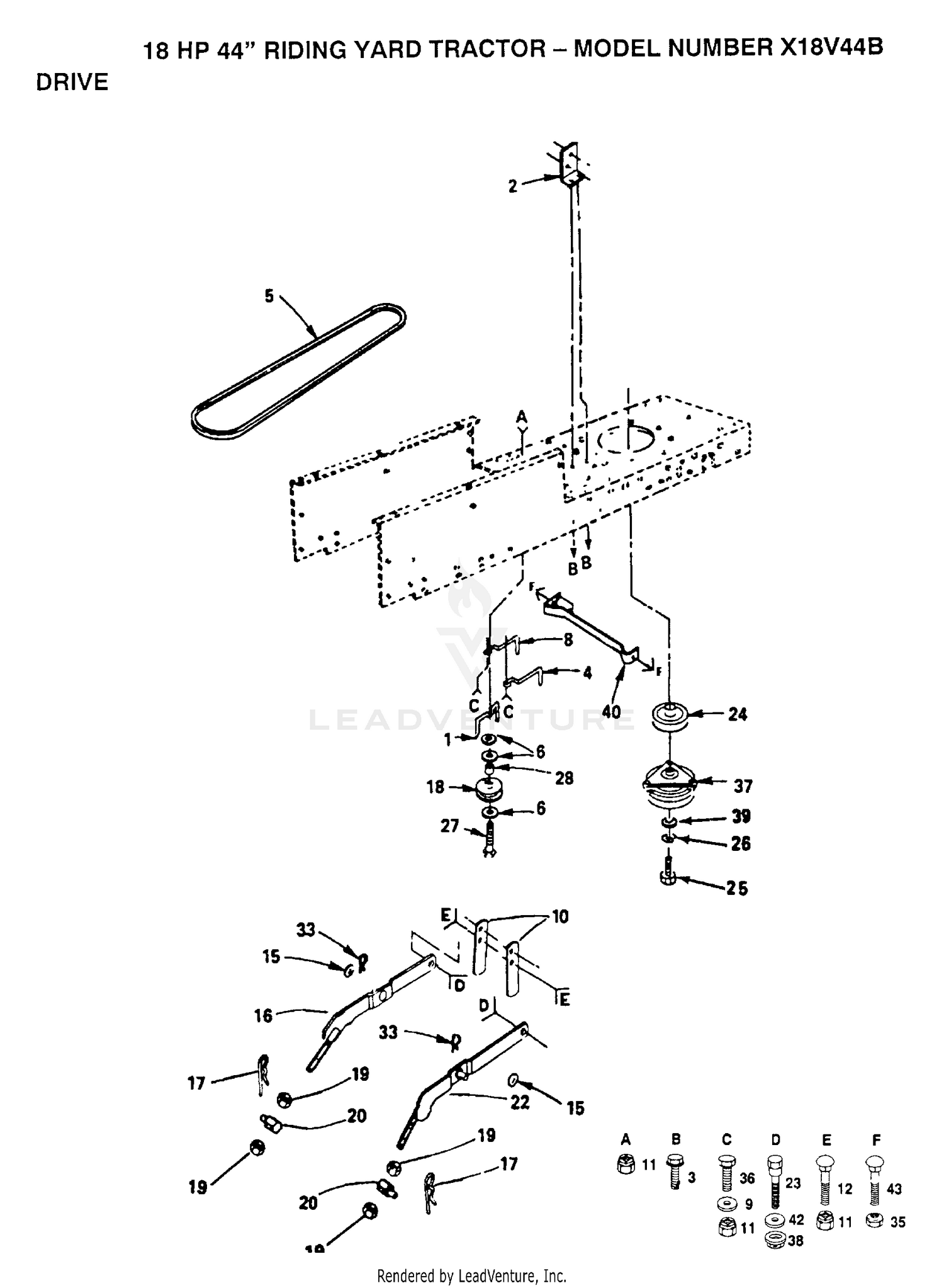 DRIVE BELT/PULLY/LOWER LIFT ARMS