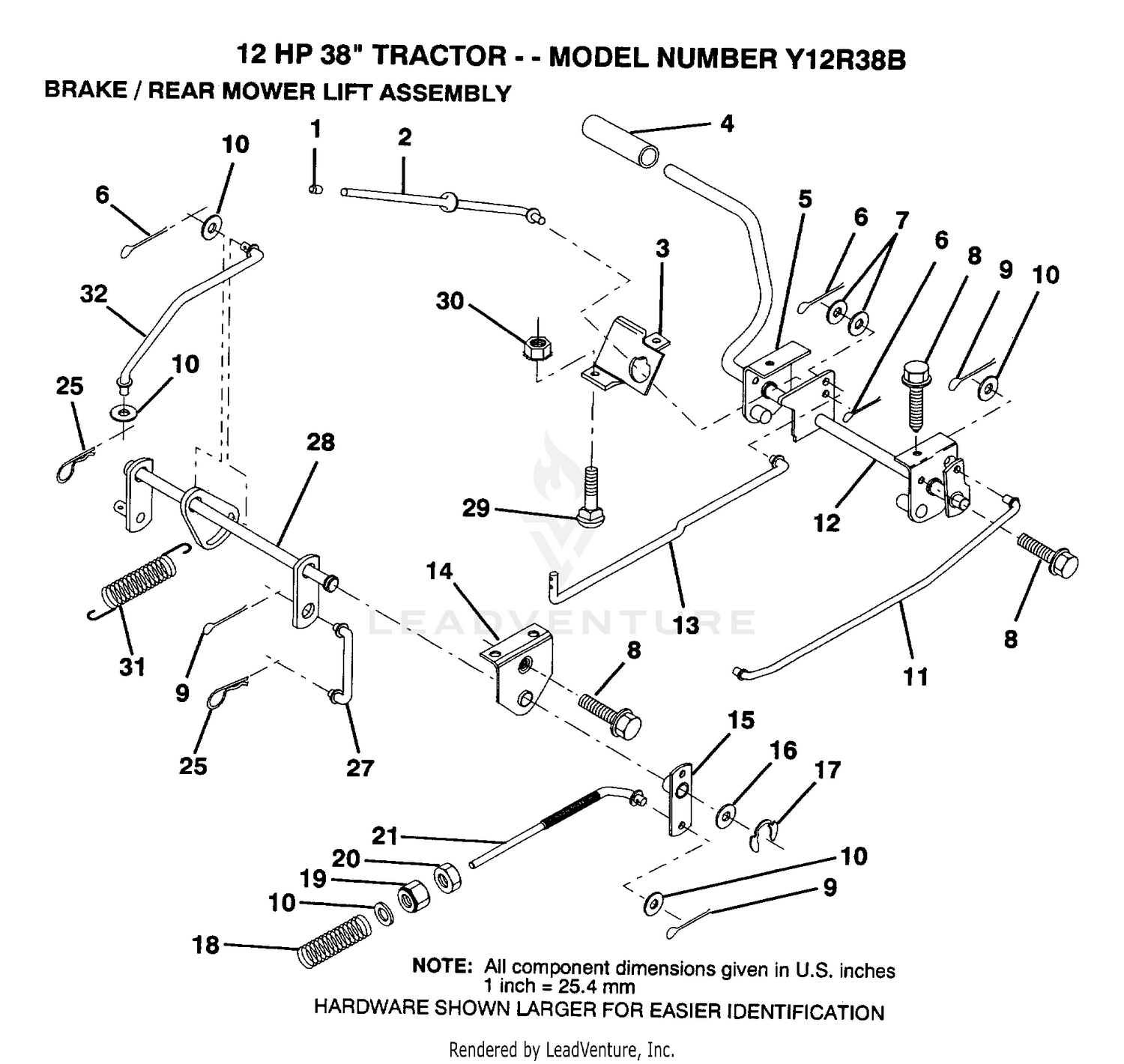 BRAKE/REAR MOWER LIFT