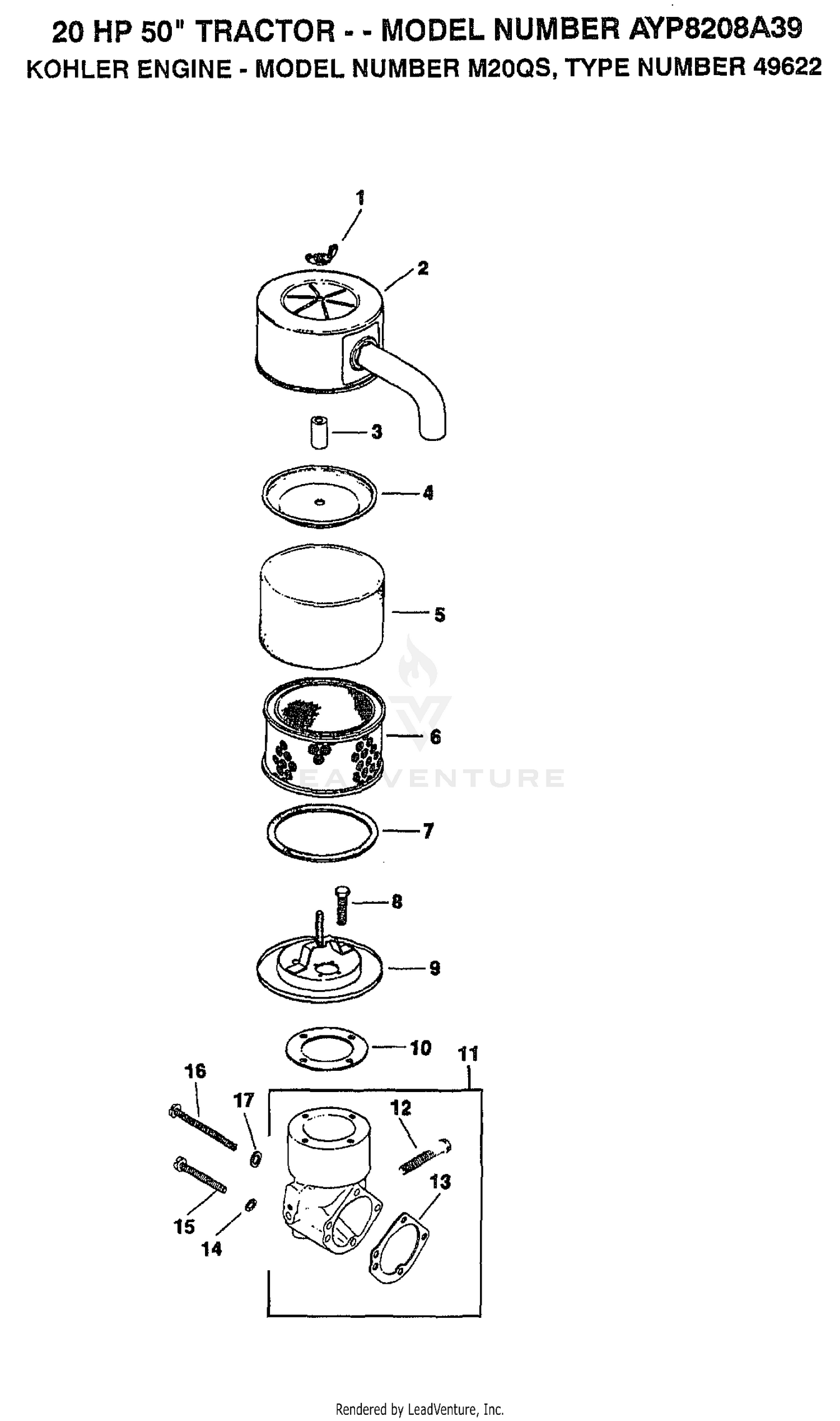 KOHLER ENGINE AIR INTAKE