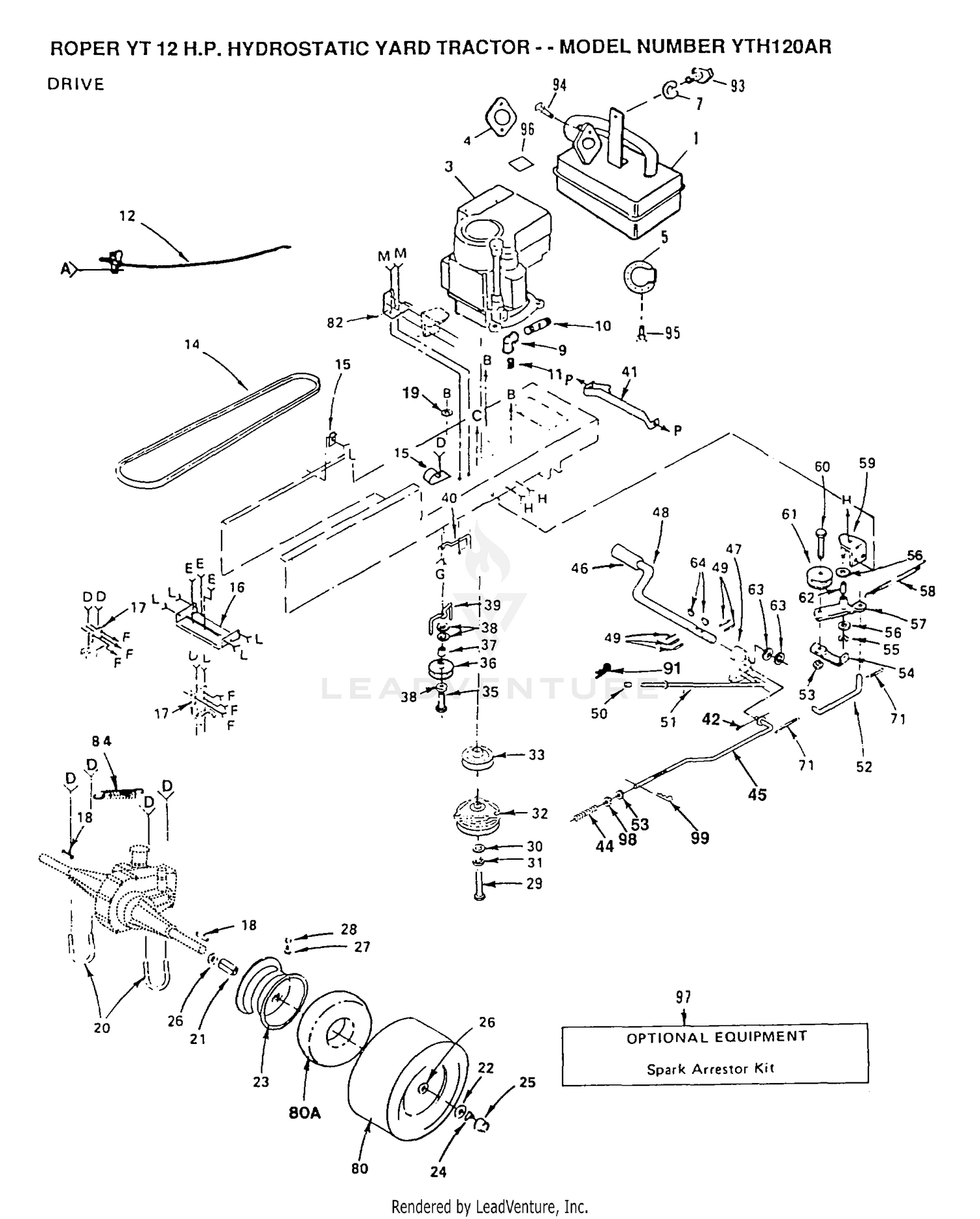 DRIVE, ENGINE, FRONT WHEEL