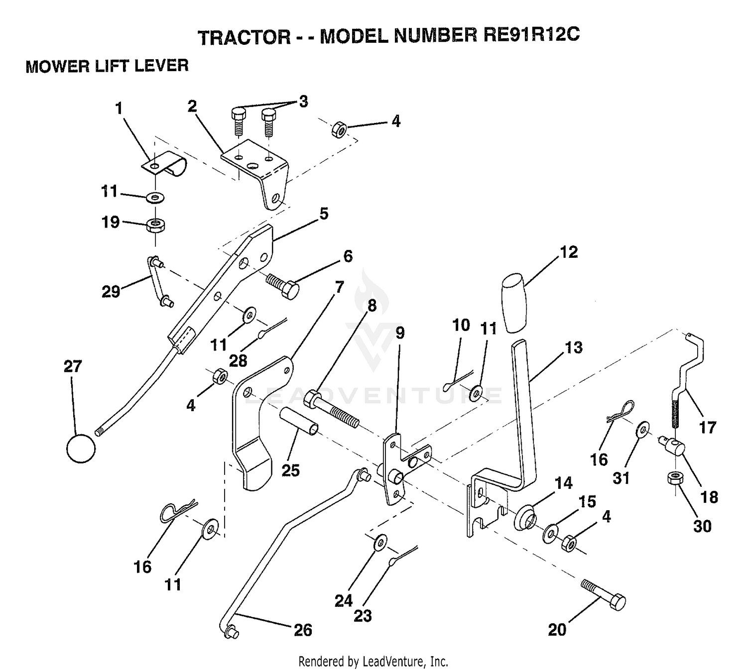 MOWER LIFT LEVER