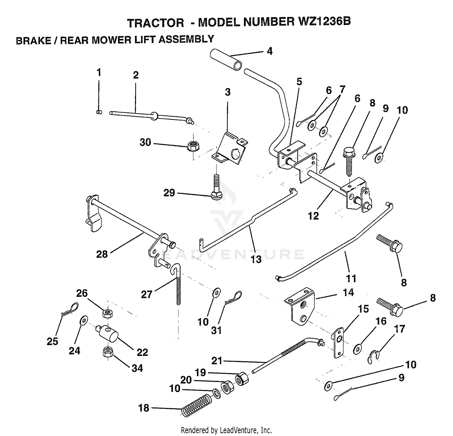BRAKE/REAR MOWER LIFT