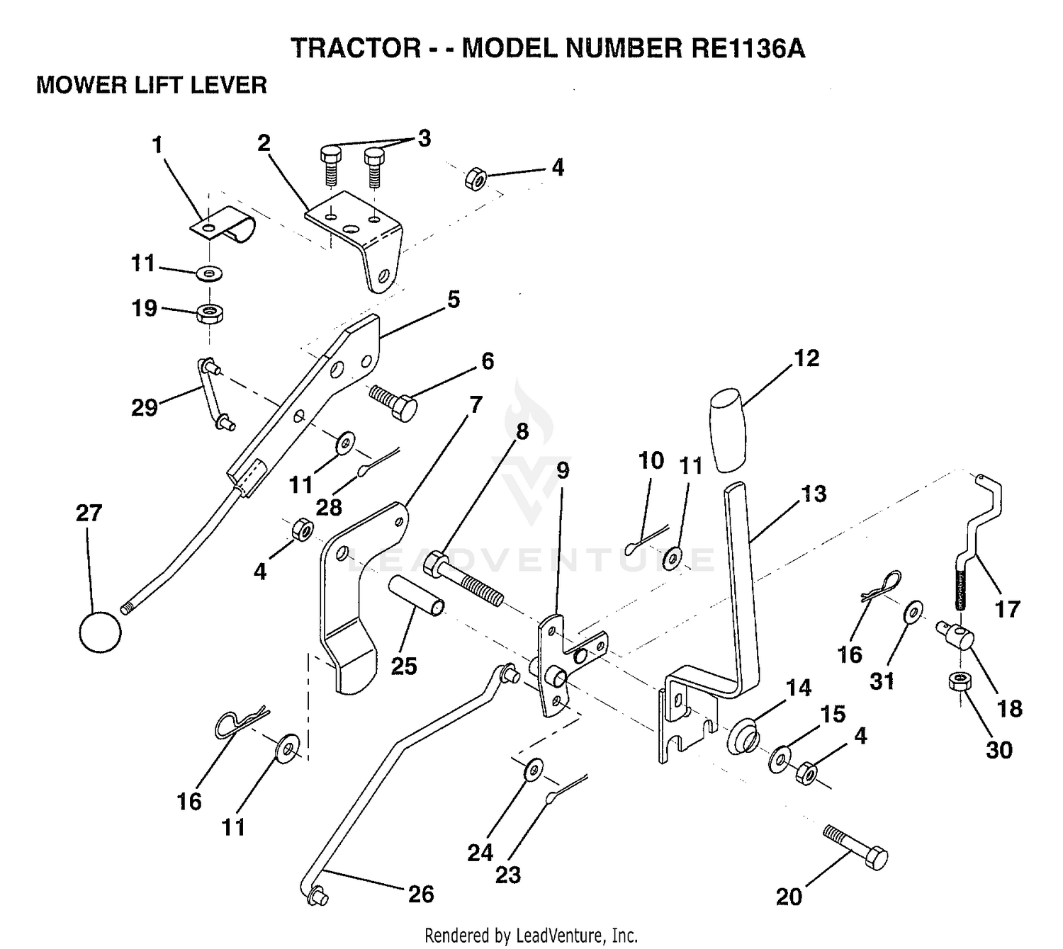MOWER LIFT LEVER