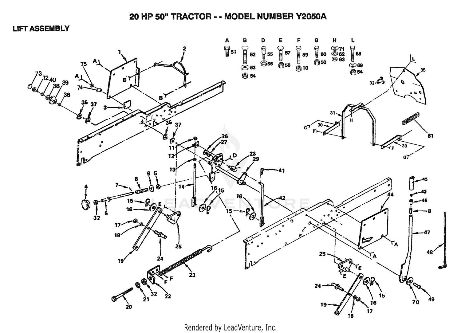 20HP 50" TRACTOR-LIFT