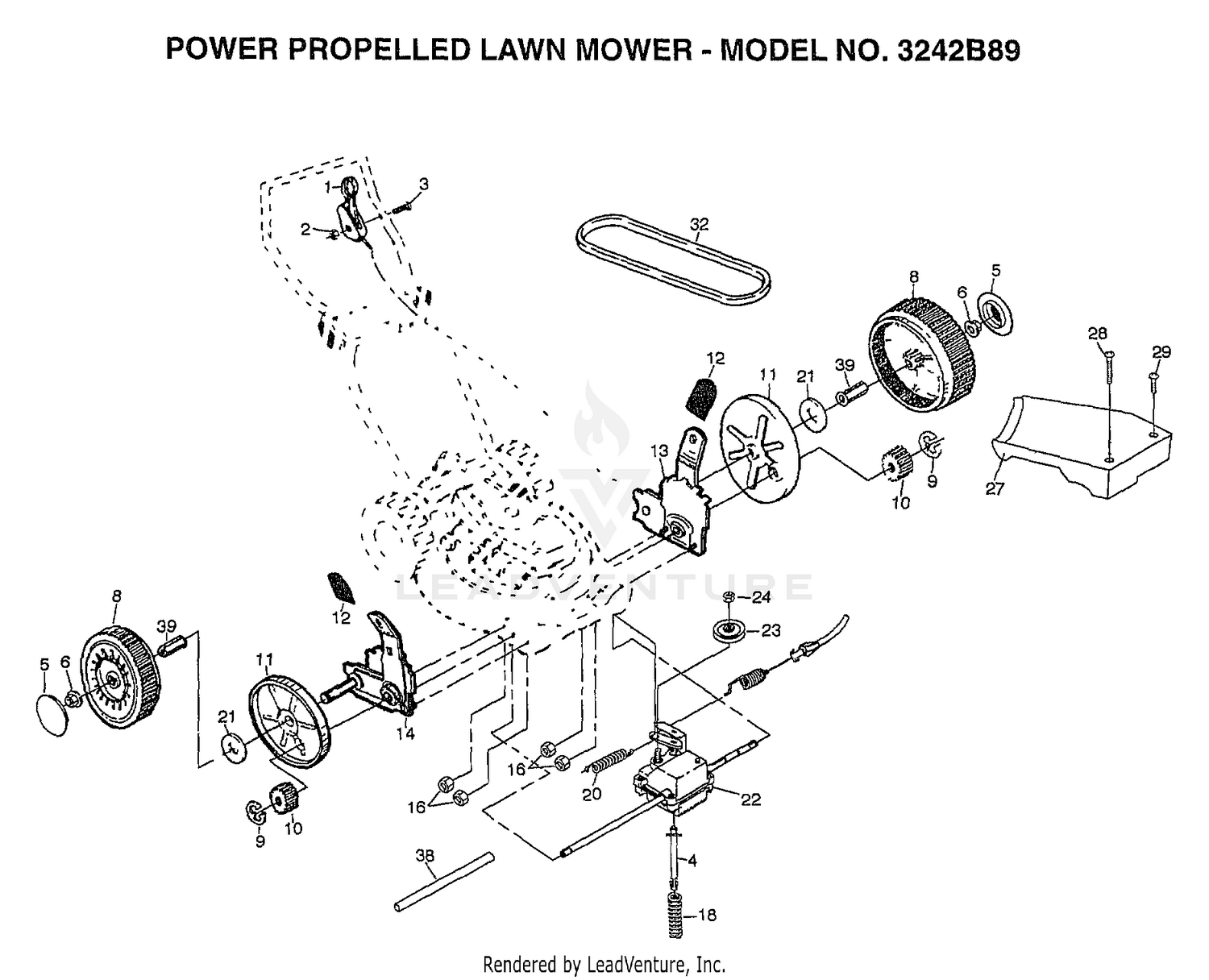 POWER PROPELLED LAWN MOWER
