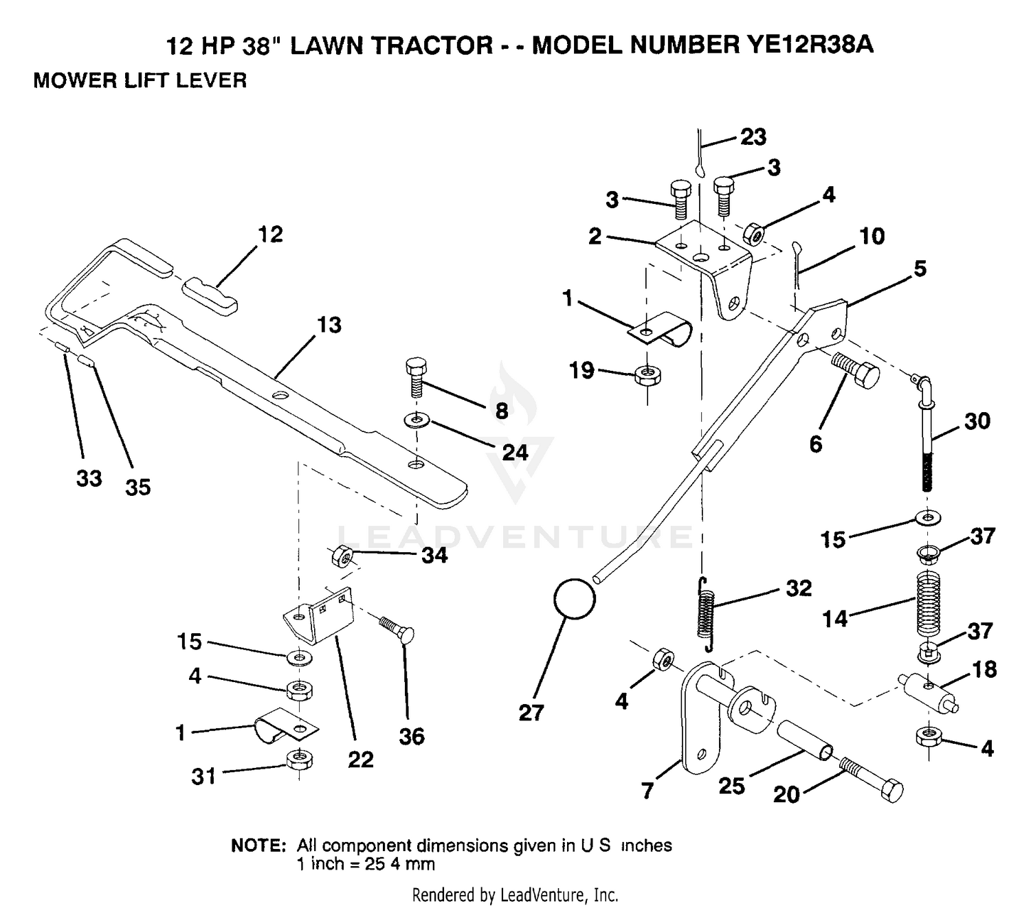 MOWER LIFT LEVER