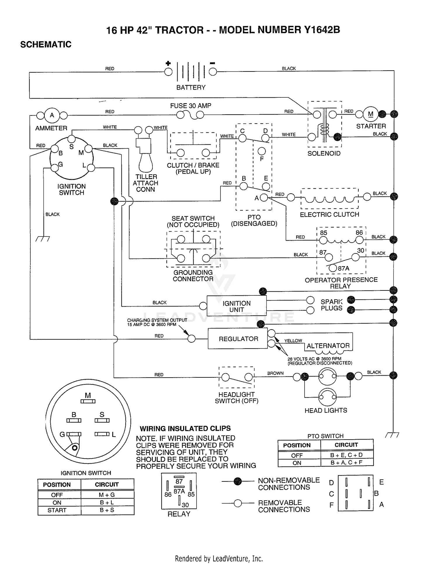 12HP 38" TRACTOR SCHEMATIC