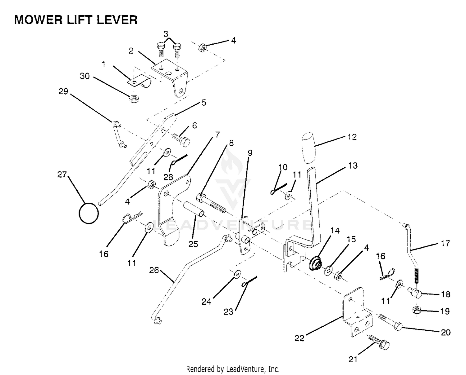 MOWER LIFT LEVER