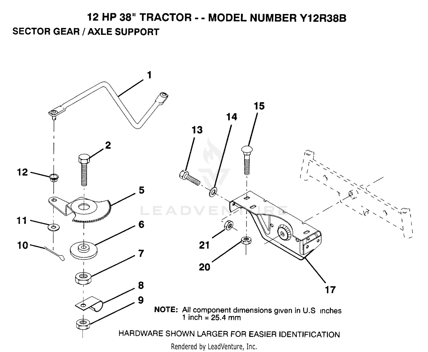 SECTOR GEAR/AXLE SUPPORT