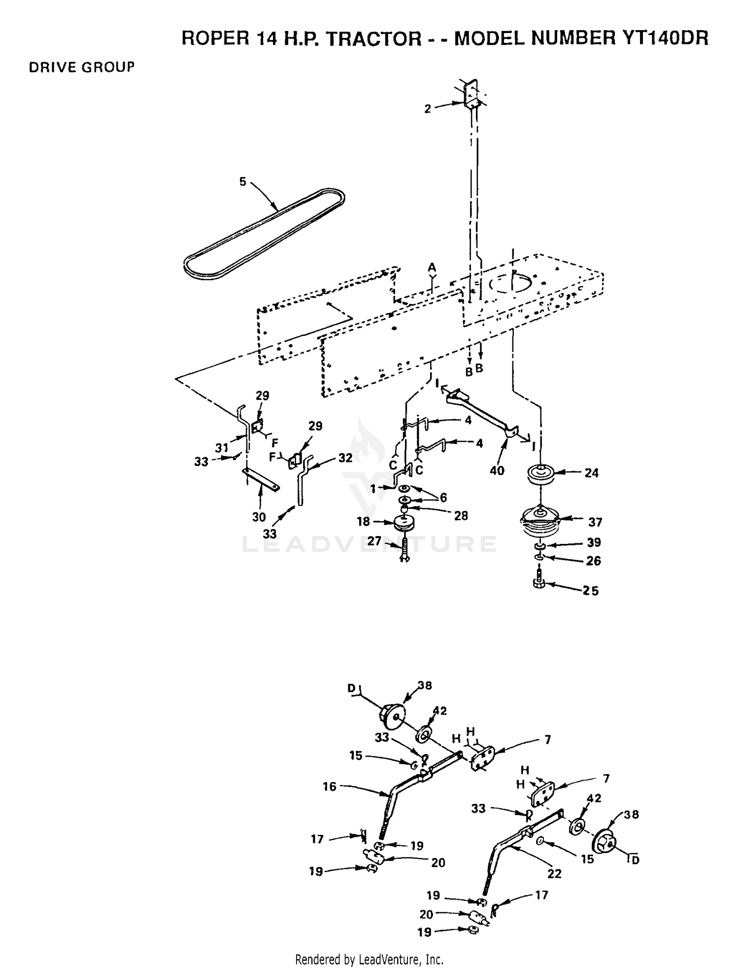 DRIVE PARTS, PULLEYS AND BELT