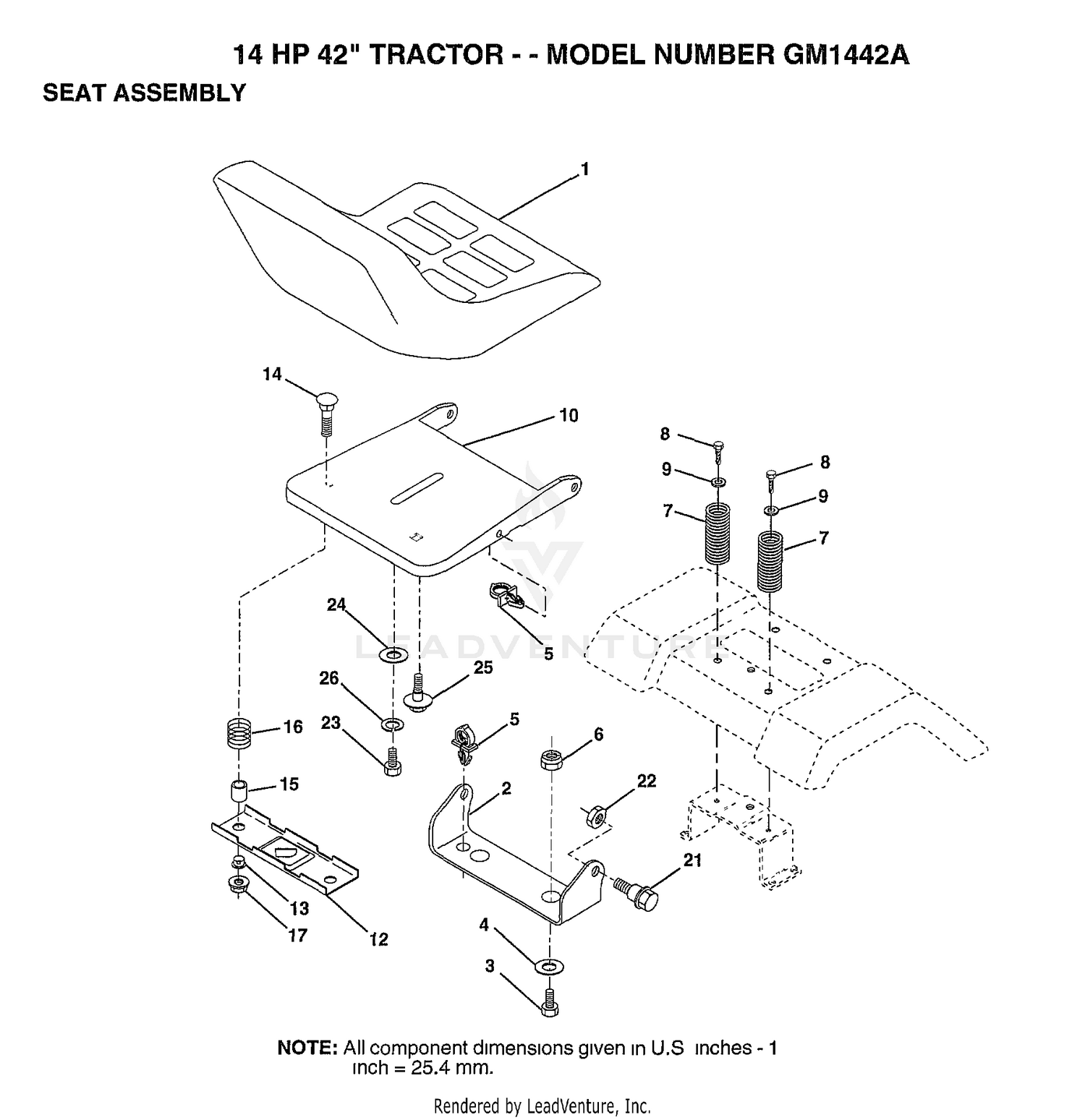 14HP 42" SEAT ASSEMBLY